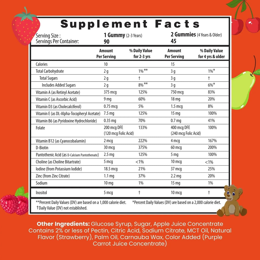 HERBION Naturals Multivitamin Gummies for Kids, Immune Support with Vitamin C, D3, B12, A, E & Zinc, Strawberry Flavor HERBION Au supplements