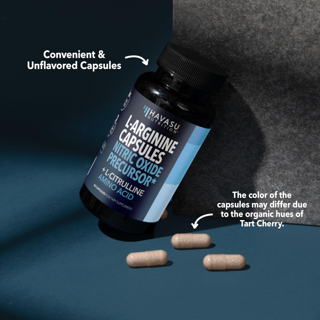 L-Arginine Capsules with L-Citrulline - Nitric Oxide Supplement - L Arginine and L Citrulline Blend - 60 Count - Vegan, Non-GMO Capsules for Performance