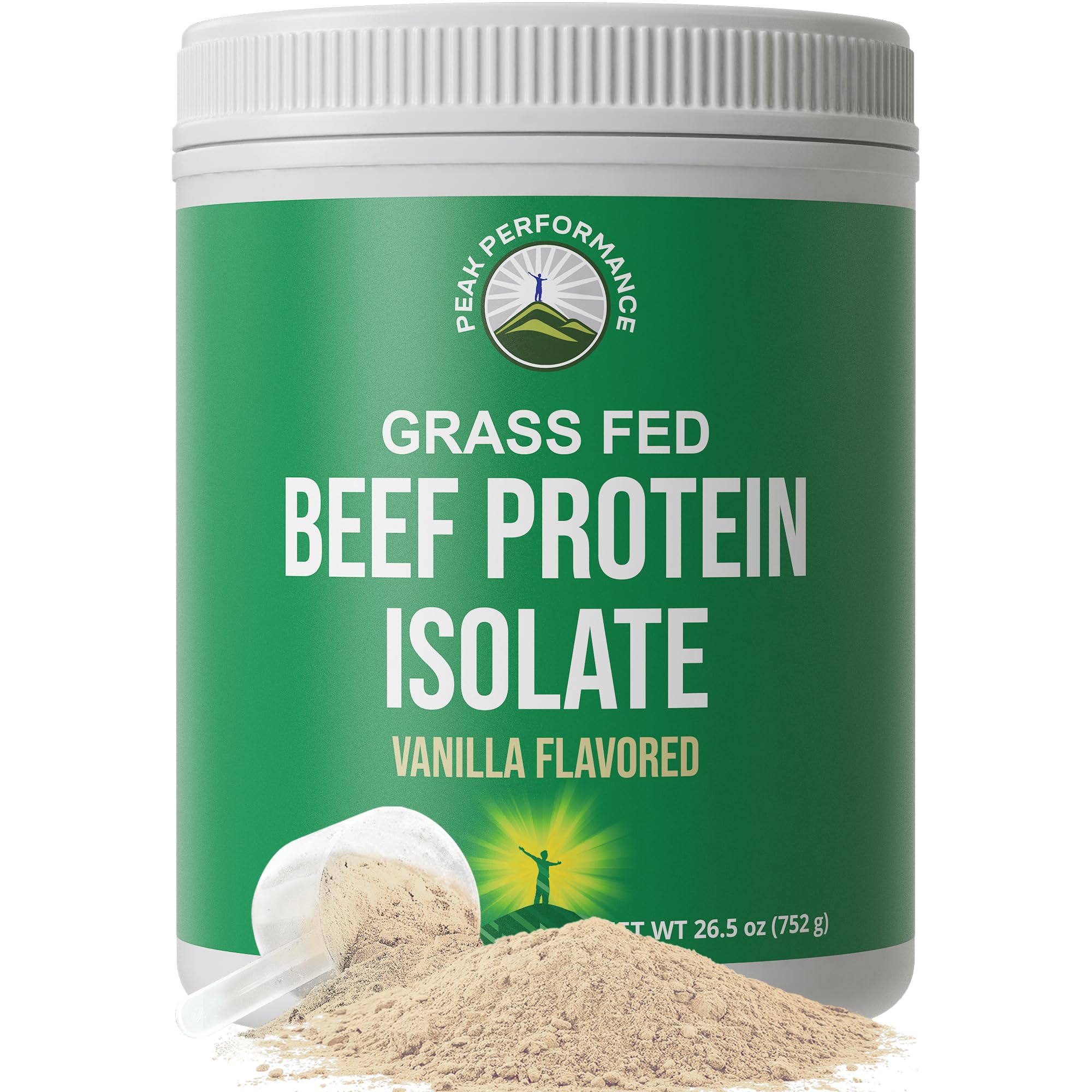 Grass Fed Beef Protein Powder - Lactose Free Great Tasting Beef Protein Isolate. Complete Animal Based Non Dairy Paleo Carnivore Supplement for Prime Muscle Building. No Whey. Vanilla Flavor Peak Performance Au supplements