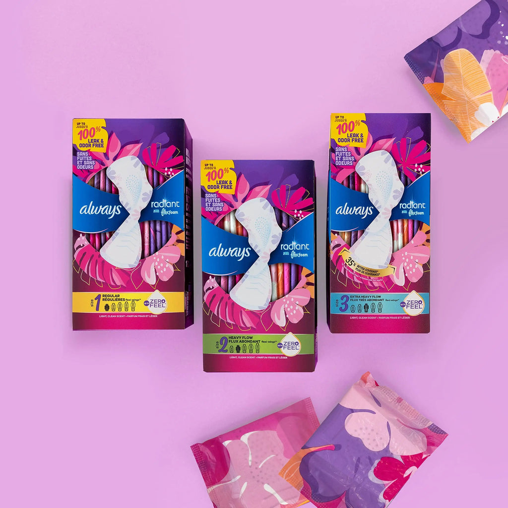Always Radiant Feminine Pads For Women, Size 3 Extra Heavy Absorbency, With Flexfoam Always Au supplements