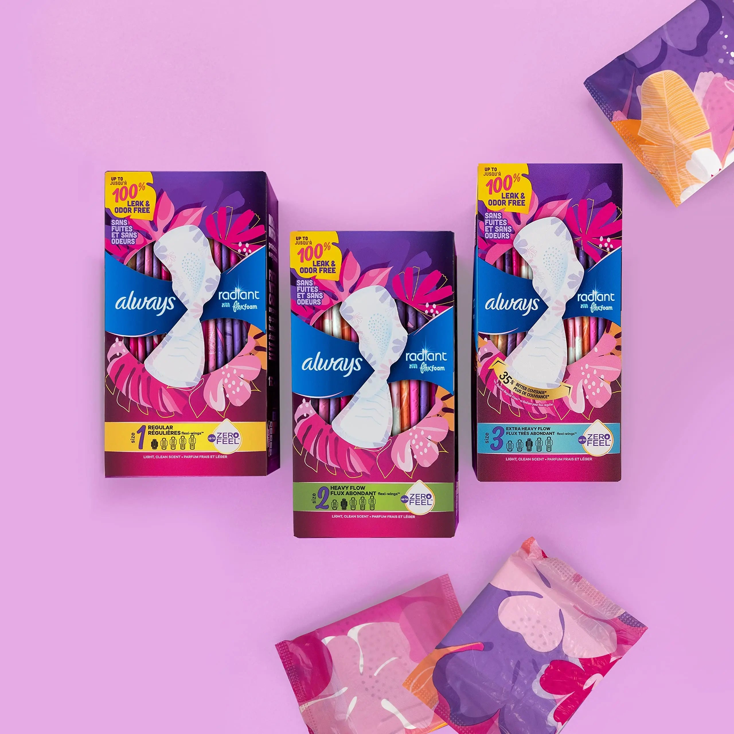 Always Radiant Feminine Pads For Women, Size 3 Extra Heavy Absorbency, With Flexfoam Always Au supplements