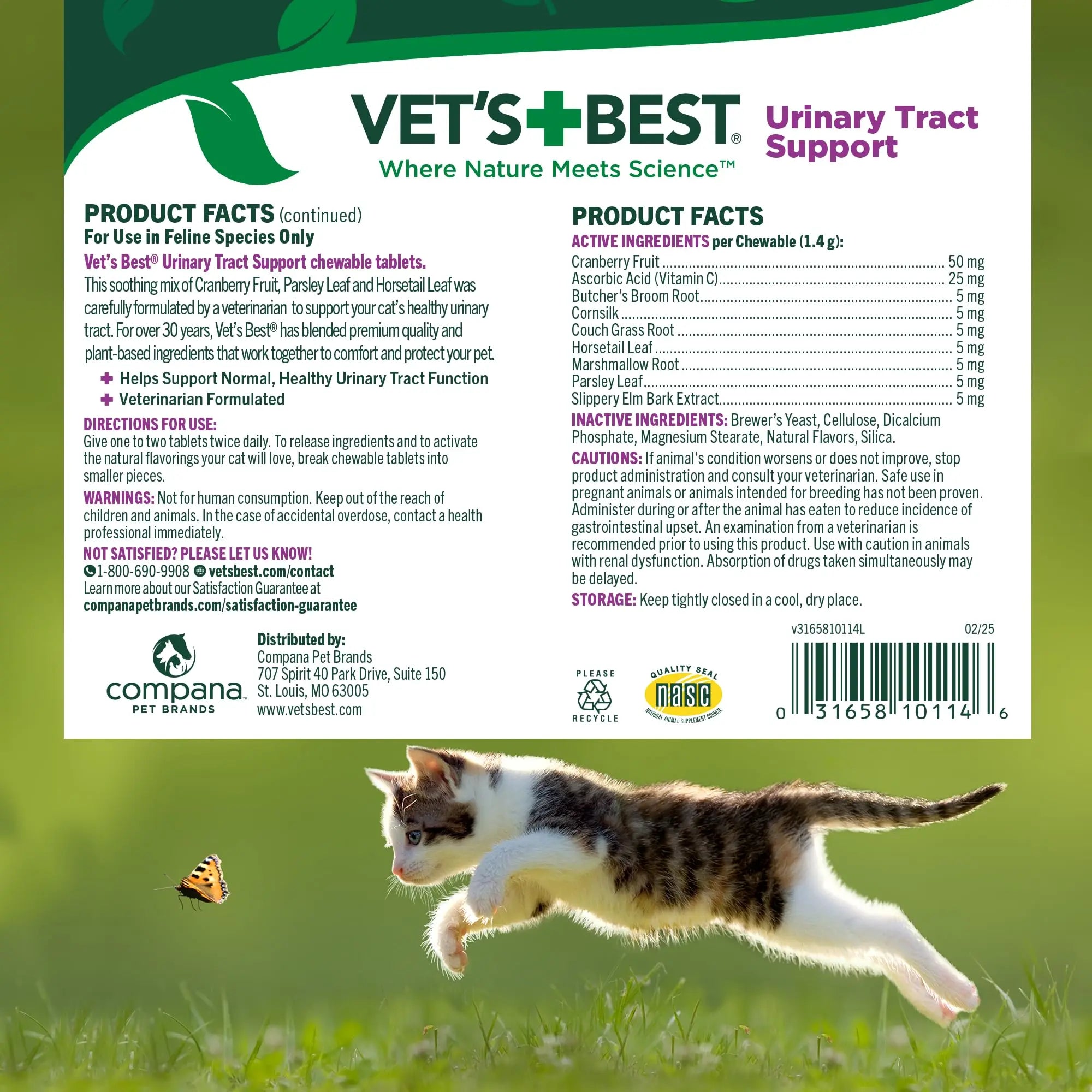 Vet's Best Cat Urinary Supplement, Urinary Tract Support Chewable for Cats, Supports A Healthy Urinary Tract in Cats, 60 Chewable Tablets Vet's Best Au supplements