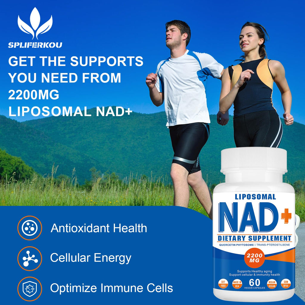 Spliferkou 2200mg Liposomal NAD+ Supplement - Enhances Cell Energy & Aging Defese, 60 Capsules Spliferkou Au supplements