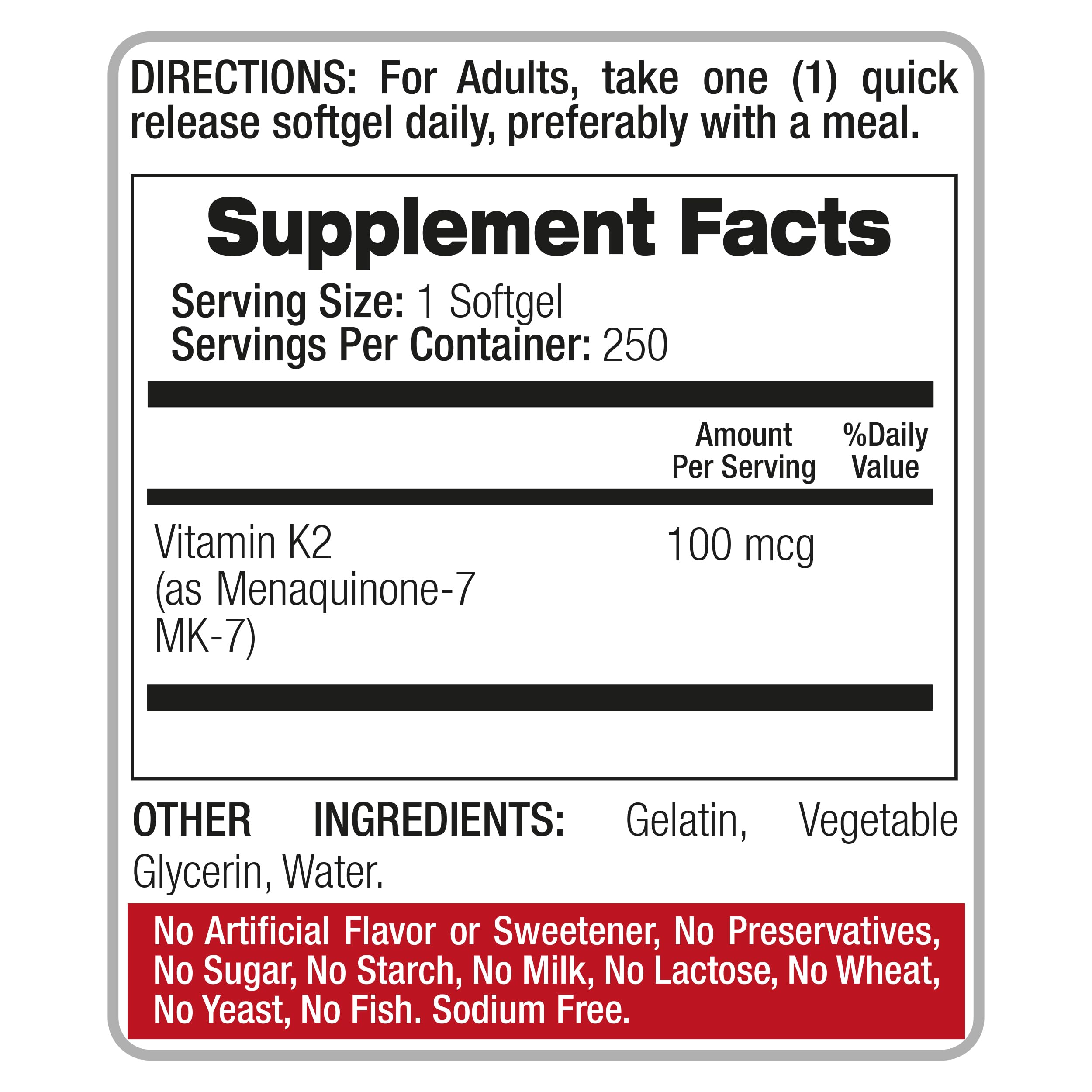 FITO MEDIC'S Lab | Vitamin k2 | k2 Vitamin Supplement | Vitamin k | 250 softgels | 100 mcg |