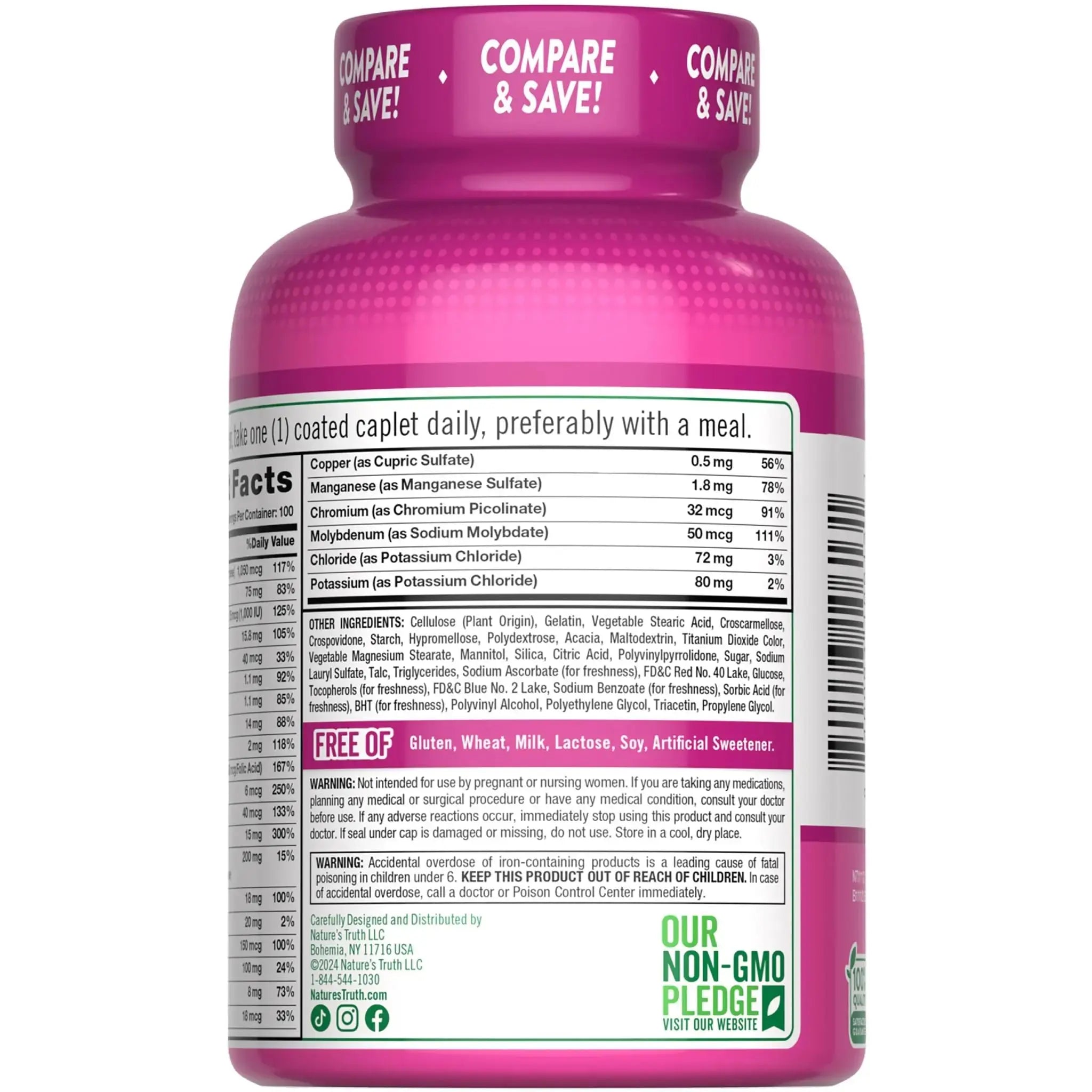Nature's Truth Multivitamin for Women with Iron | 100 Pills | Non-GMO & Gluten Free Supplement | ABC Complete Nature's Truth Au supplements