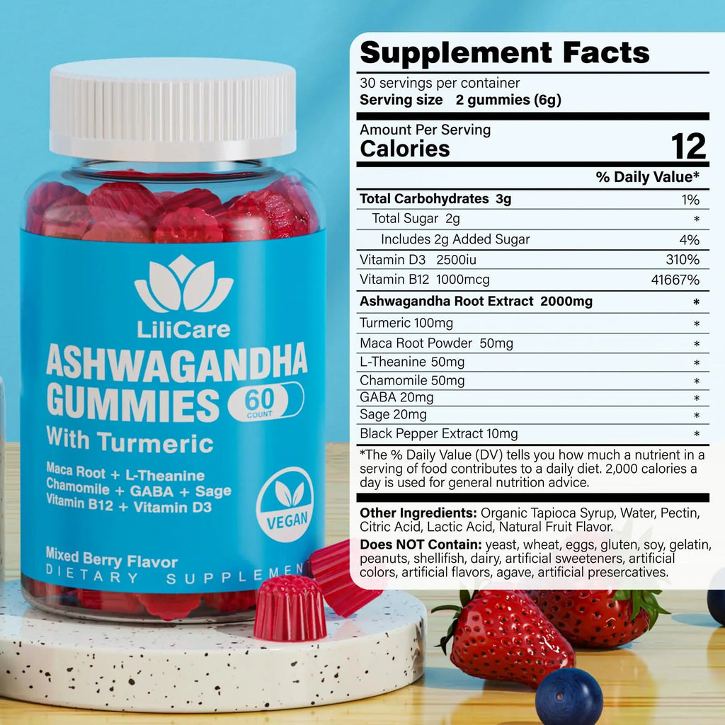 EnvyDeal 2 Pack Ashwagandha Gummies for Immune Support, 2000mg Organic Ashwa EnvyDeal Au supplements