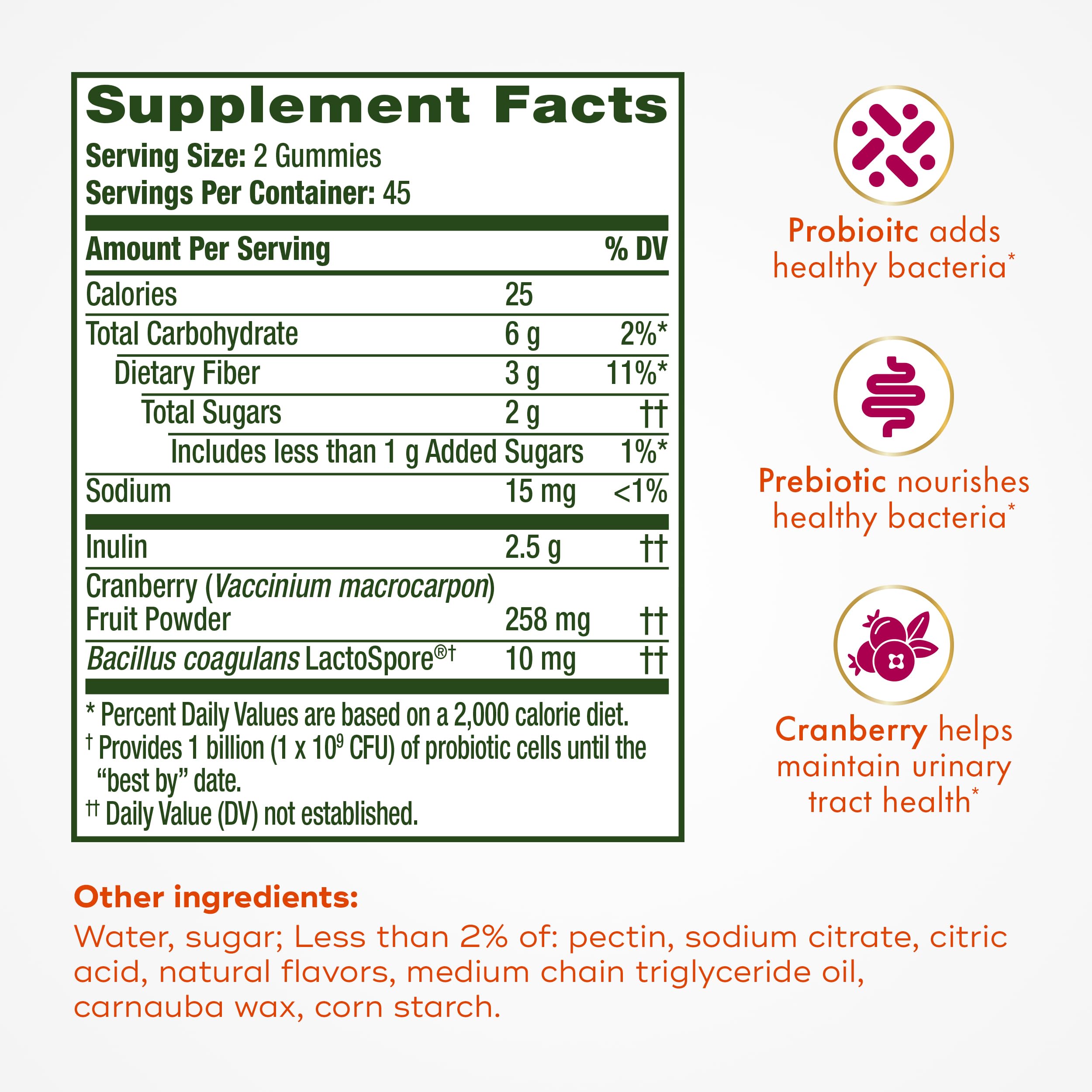 Align Probiotic, Women's Dualbiotic, Womens Probiotic Gummies, Prebiotics and Probiotics for Women, with Cranberry for Urinary Tract Health*, Cranberry Flavor, 90 Gummies Align Au supplements
