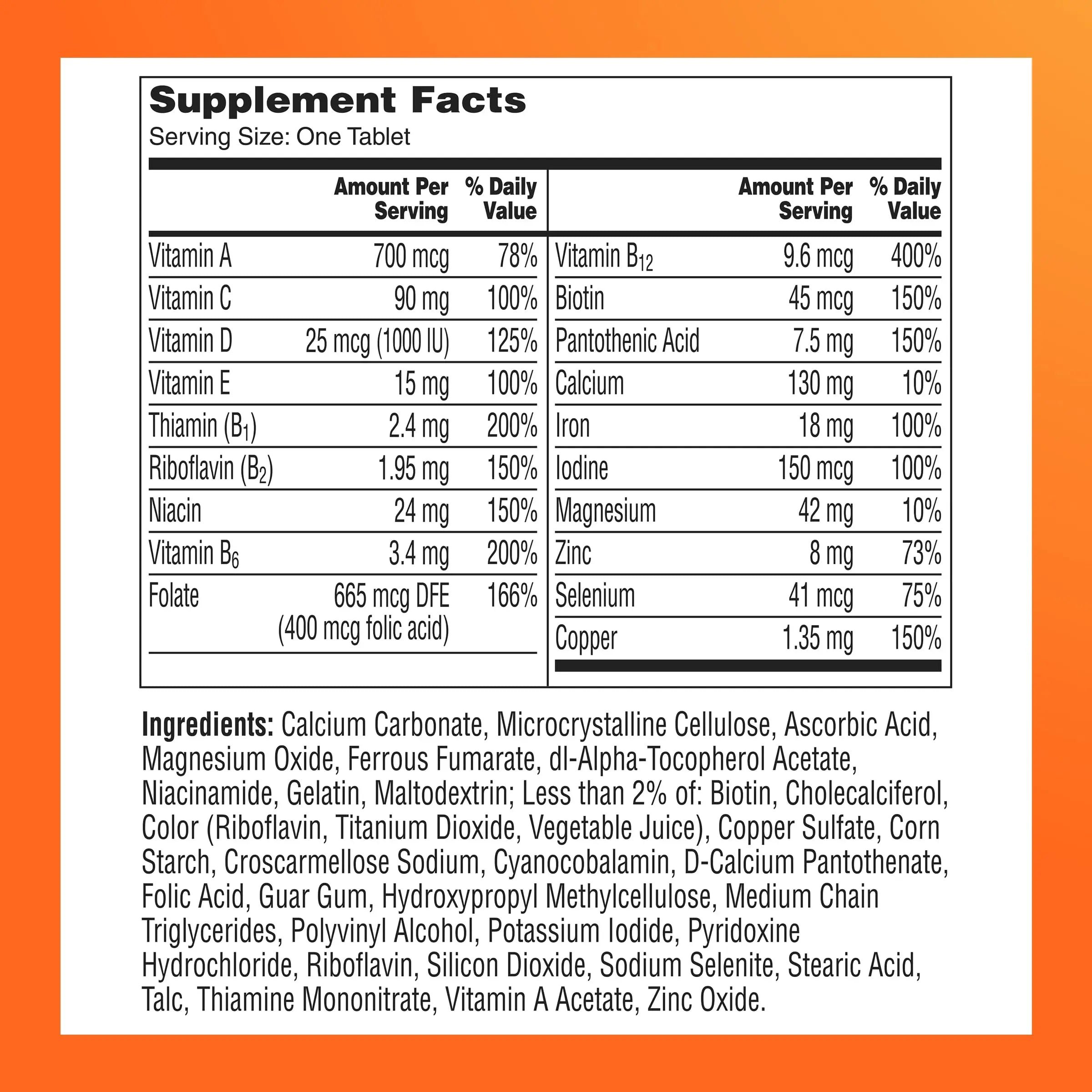 One A Day Multivitamin for Women- Daily Vitamins for Woman with Biotin, Calcium, Folic Acid, Iron & Zinc, Complete Women’s Vitamins ONE A DAY Au supplements