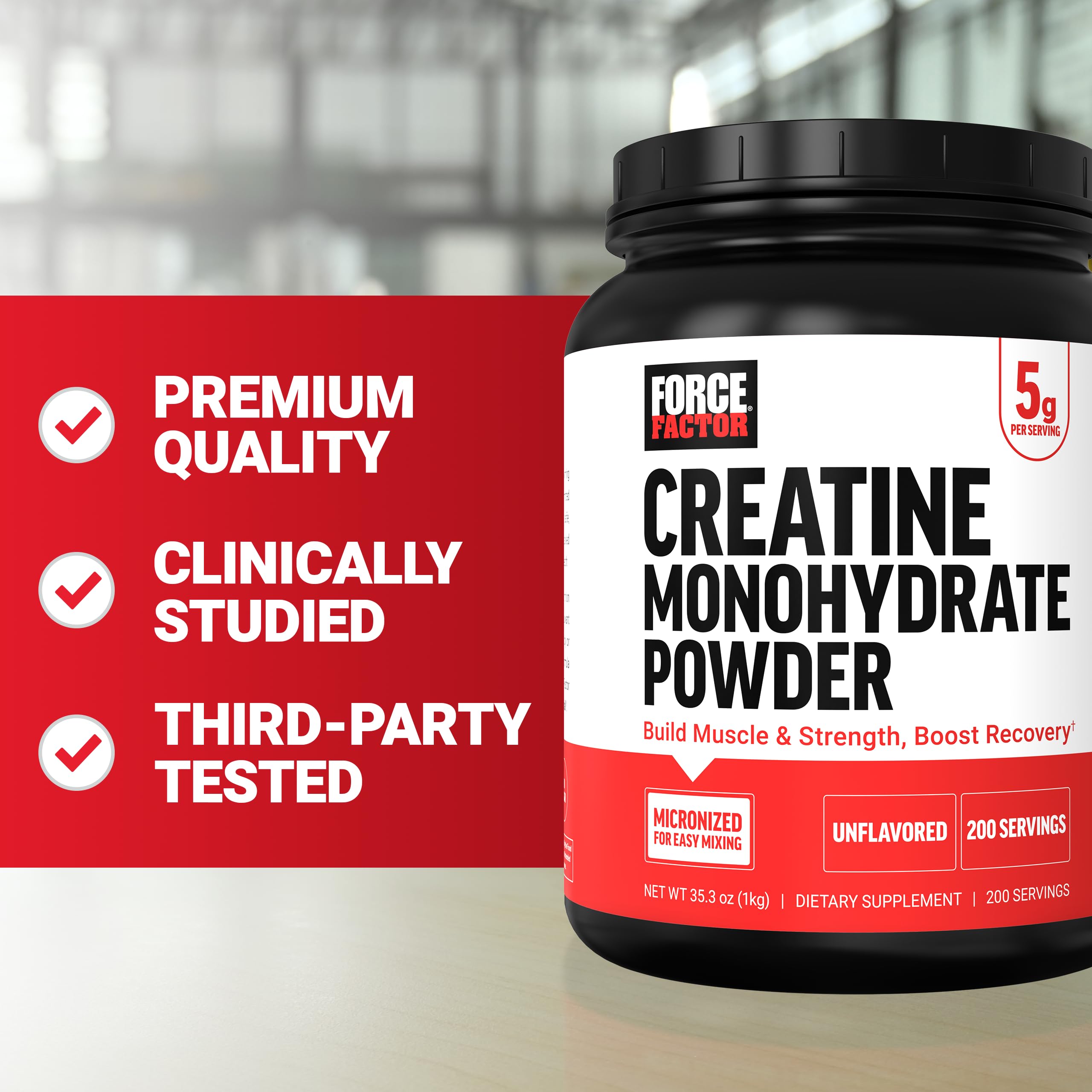 Force Factor Creatine Monohydrate Powder, 5g Micronized Dose to Support Muscle Growth, Strength, Recovery, Cognitive Health & Memory, Unflavored, 200 Servings Force Factor Au supplements