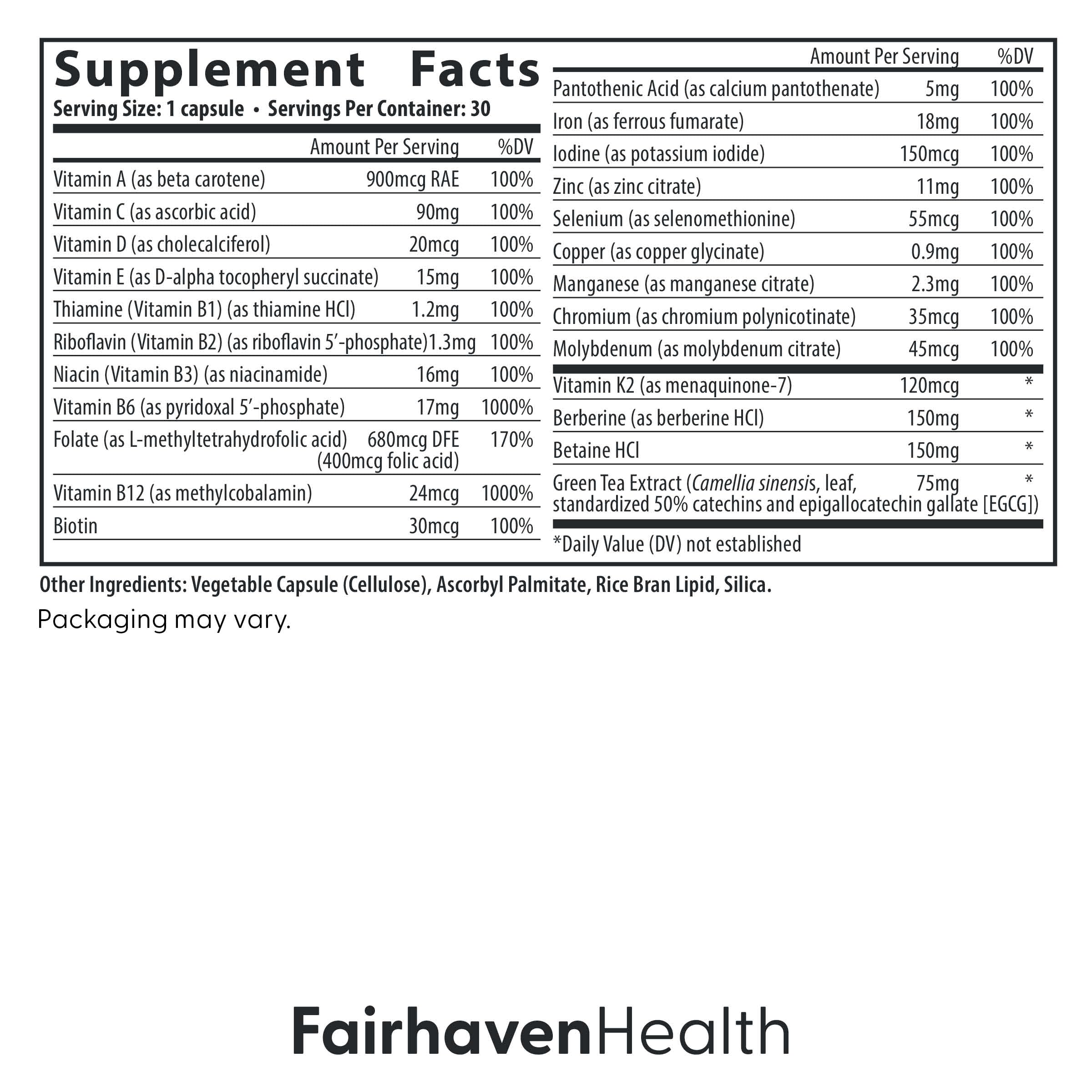 Fairhaven Health Menopause Multivitamin Essentials | Hormone Free Menopause Supplements for Women | Methylated Multivitamin for Women 50 and Over | Non-GMO | Perimenopause Supplements | 30 Capsules Fairhaven Health Au supplements