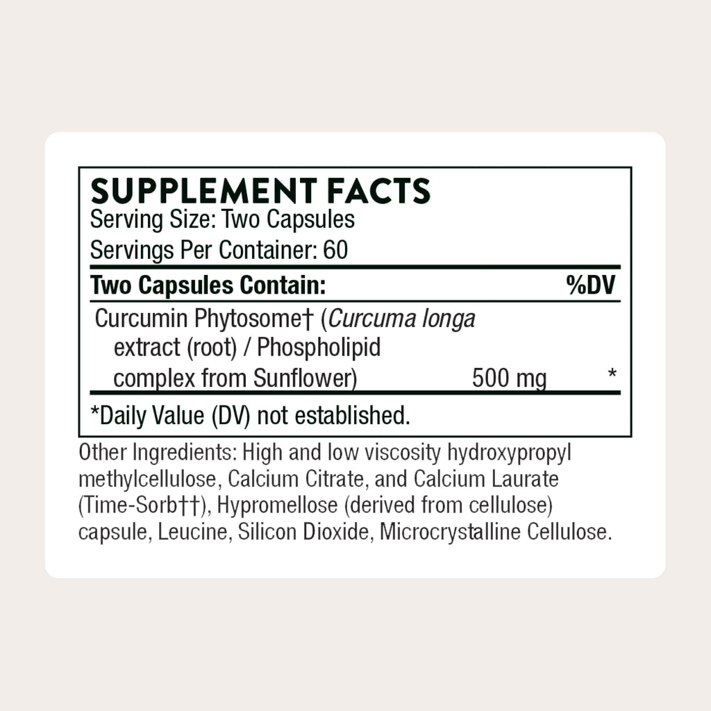 THORNE - Curcumin Phytosome 500 mg (Meriva) - Sustained Release, Clinically Studied - Supports Healthy Inflammatory Response in Joints, Muscles, GI Tract, Liver, Brain & Nerves* - 60 Servings THORNE Au supplements