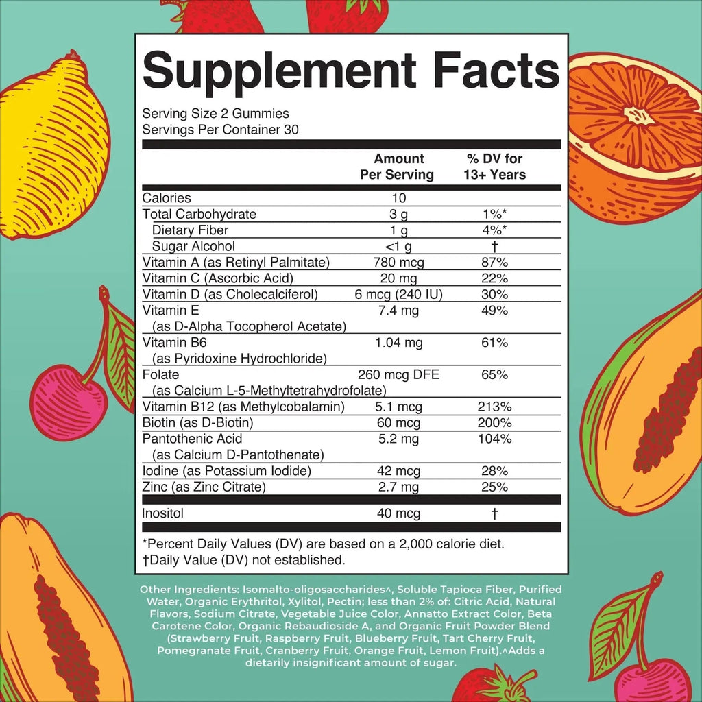 MaryRuth Organics Multivitamin for Teens | Teen Multivitamin Multimineral Gummies with Vitamin B, C, D and E, Biotin, Zinc MaryRuth Organics Au supplements