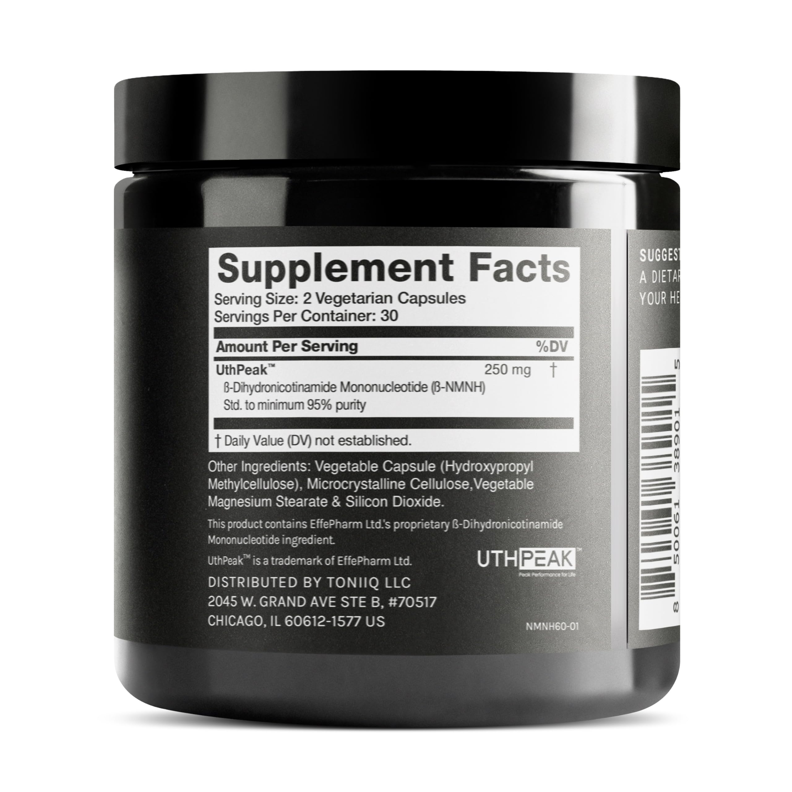 Toniiq NMNH Supplement – Clinically Studied UthPeak™ – 95% Highly Purified & Third-Party Tested for NAD+ & Healthy Aging Support Toniiq Au supplements