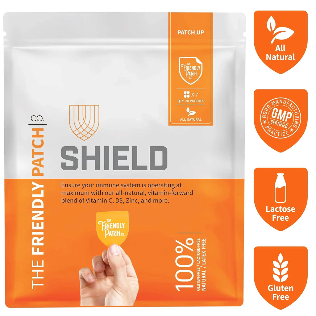 The Friendly Patch Shield Immunity Support Patch | Wearable Immune Boosters for Adults with Vitamin D3, C and Zinc The Friendly Patch CO. Au supplements