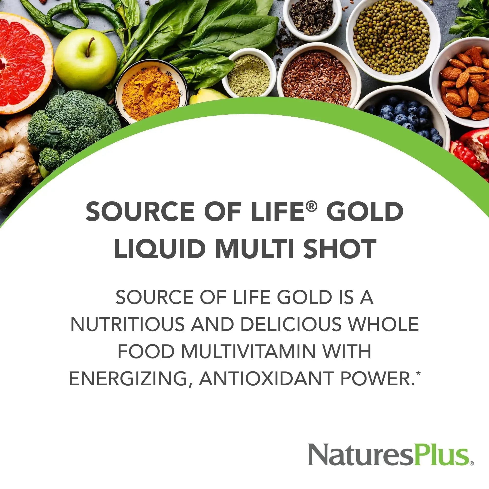 NaturesPlus Source of Life Gold Liquid Multi Shot - 1 fl oz, Case of 12 - Tropical Fruit Flavor - Provides Nutrients from 100+ Fruits and Vegetables - 12 Servings NaturesPlus Au supplements