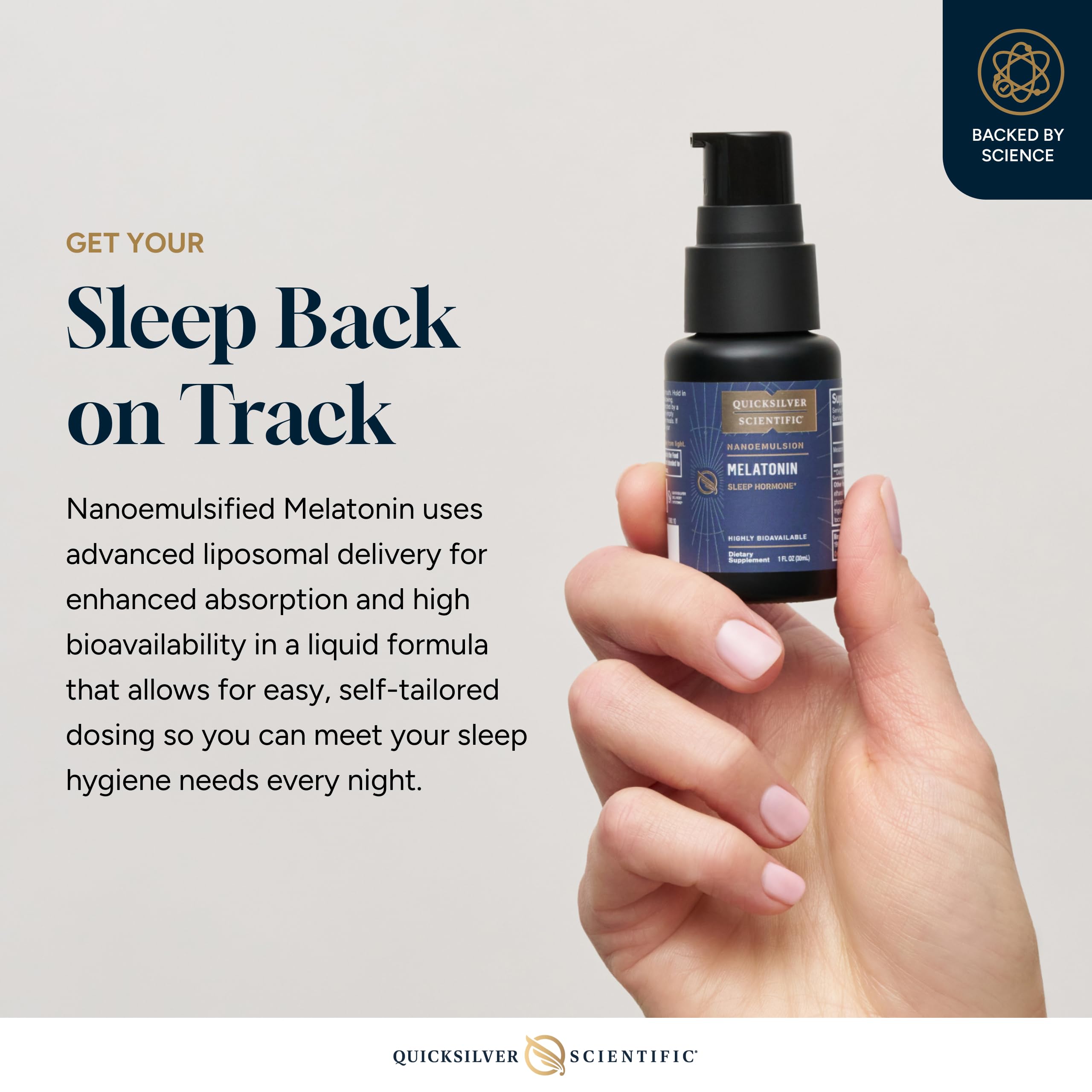 Quicksilver Scientific Liposomal Melatonin - Bedtime, Jet Lag & Immune Support Liquid for Adults - Efficient, Superior Absorption 1mg to Minimize Morning Drowsiness (30 ml) Quicksilver Scientific Au supplements