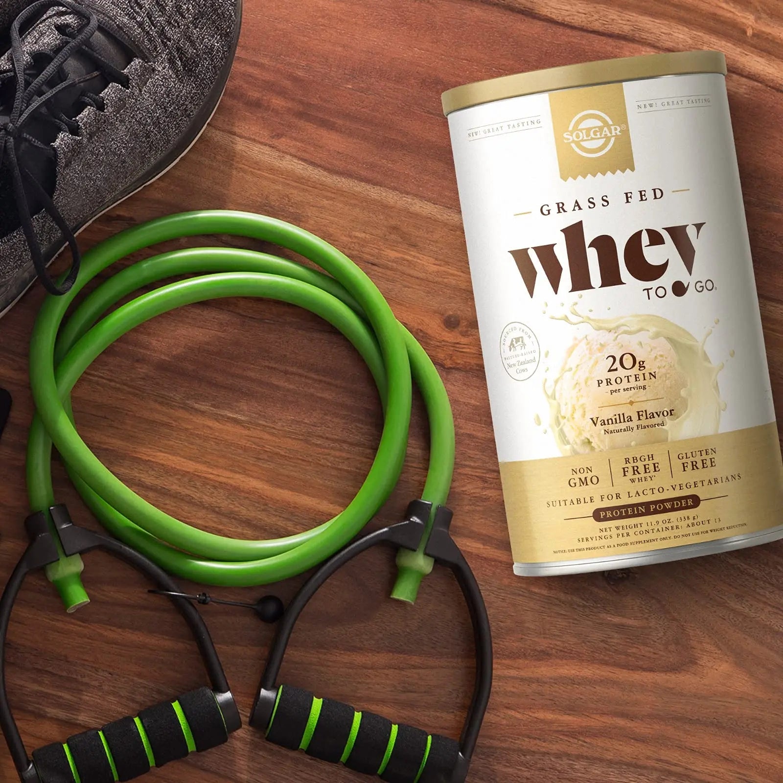 Solgar Whey To Go Natural Vanilla Flavour Protein Powder 340 g - Grass-Fed Whey from New Zealand Cows SOLGAR Au supplements