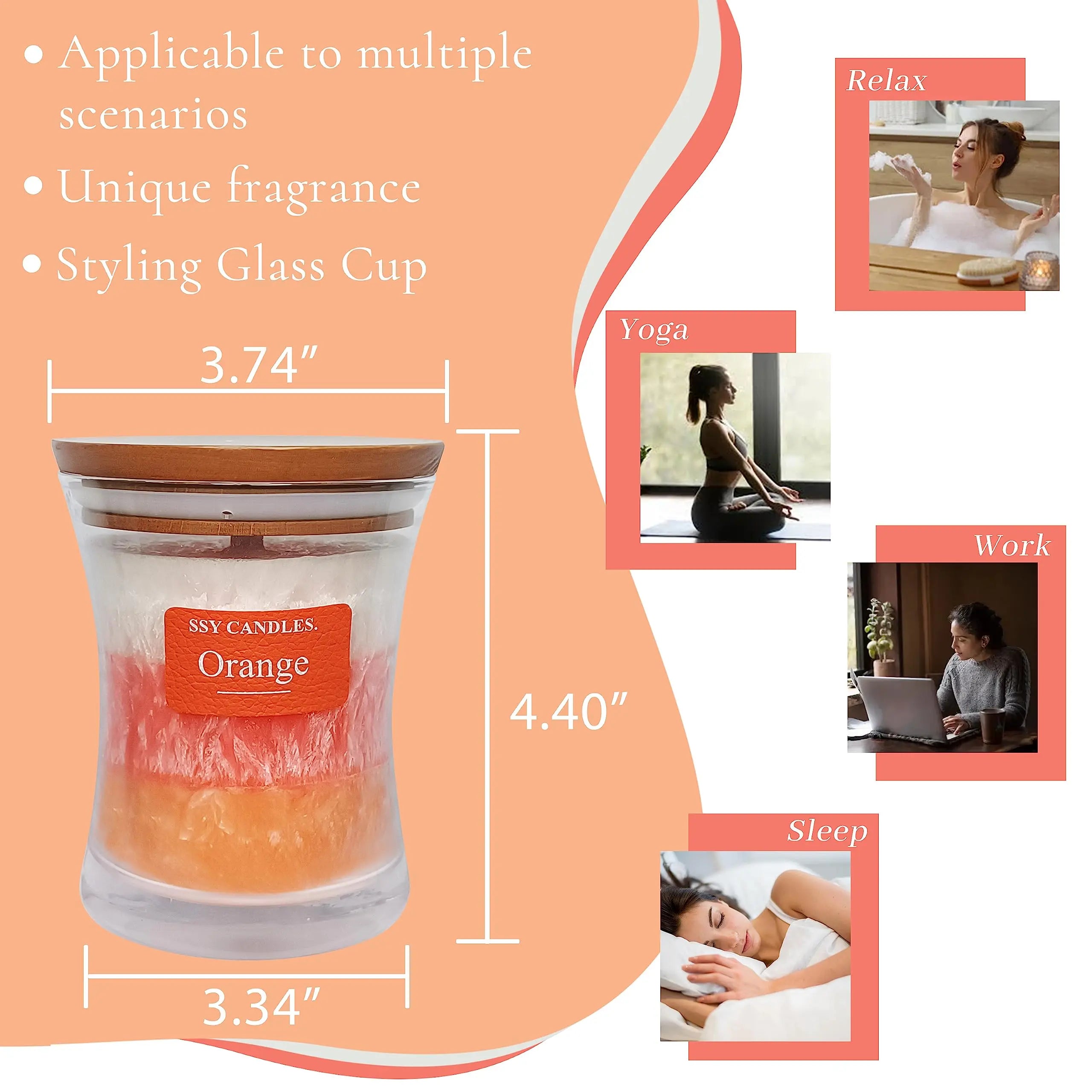 Citrus Jar Aromatherapy Candle Scented Candle Handmade Soy Candles Wood Candles Wick Fragrance SEUCRWAX Au supplements