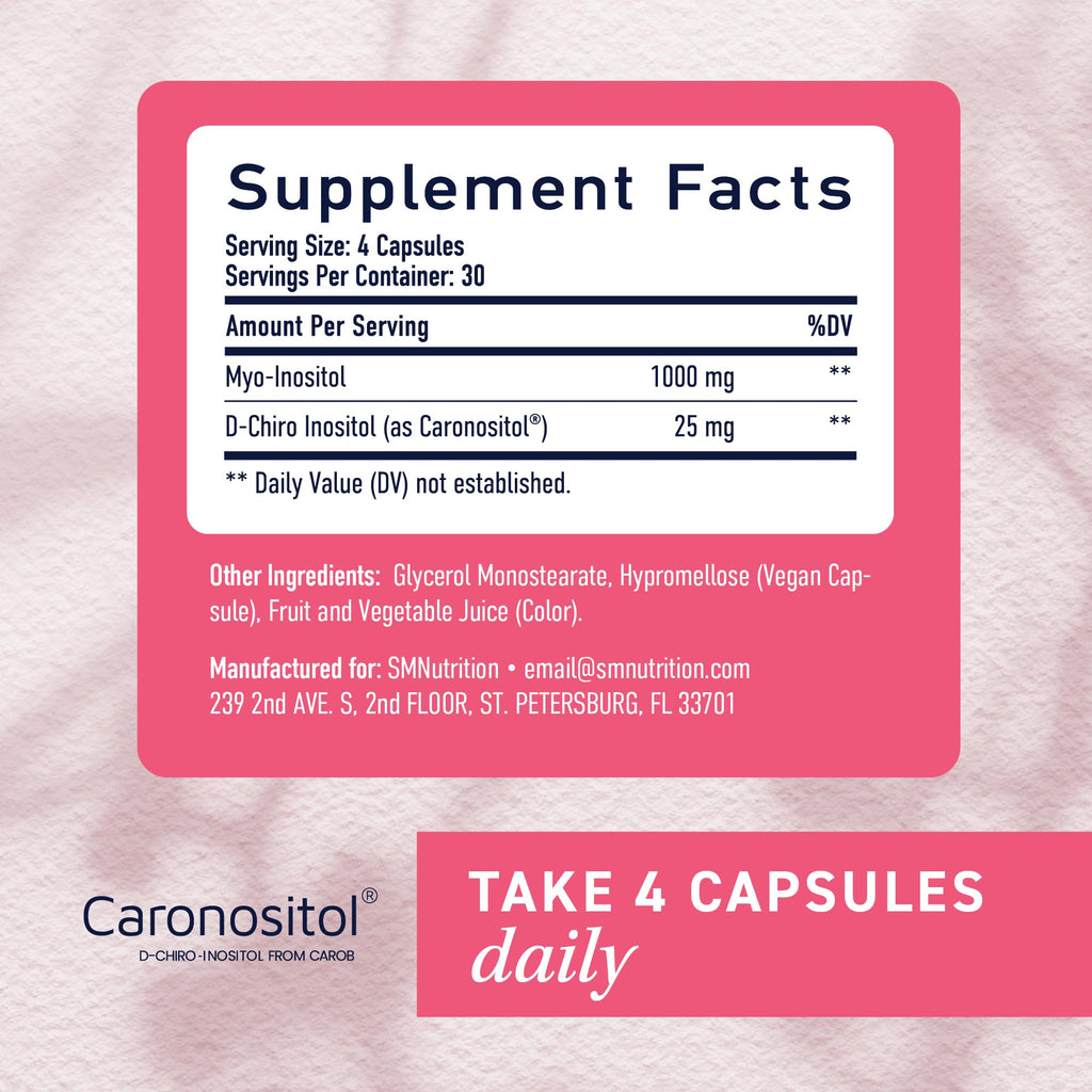 Myo-Inositol & D-Chiro Inositol for Hormone Balance for Women | Microbeadlets to Regulate Menstrual Cycle & Support Ovarian Health | 40:1 Ratio Myo & D Chiro | Non-GMO | 120 Ct (1 Month Supply) SMNutrition Au supplements