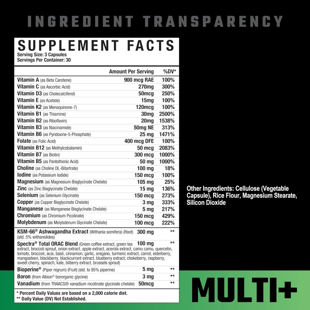Axe & Sledge Multi Plus Multivitamin | 24 Bioavailable Vitamins & Minerals, Ashwagandha | Multivitamin for Women and Men Axe & Sledge Au supplements
