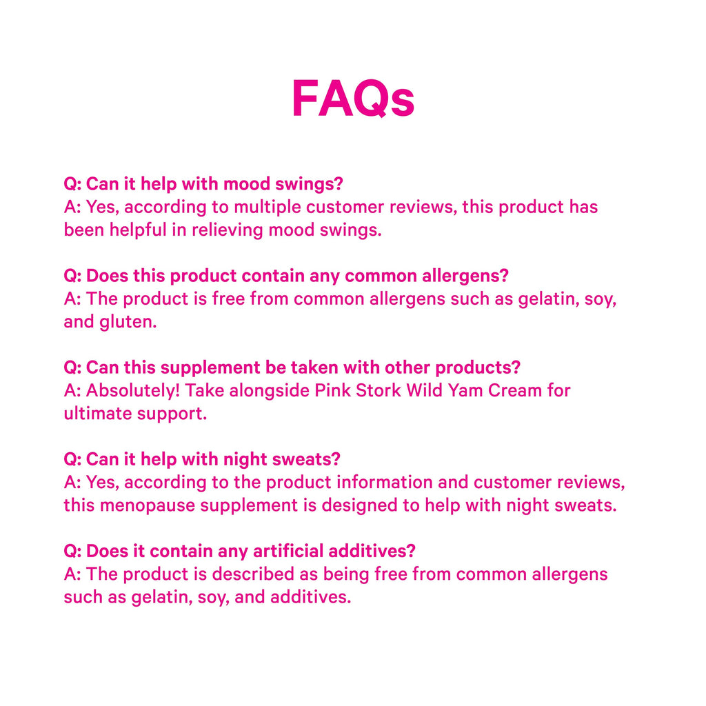 Pink Stork Menopause Support for Women - Hot Flash, Mood, Sleep, Weight, Cortisol & Hormonal Balance - Vegan, Estrogen-Free Perimenopause Relief - Ashwagandha, Maca - 60 Capsules Pink Stork Au supplements