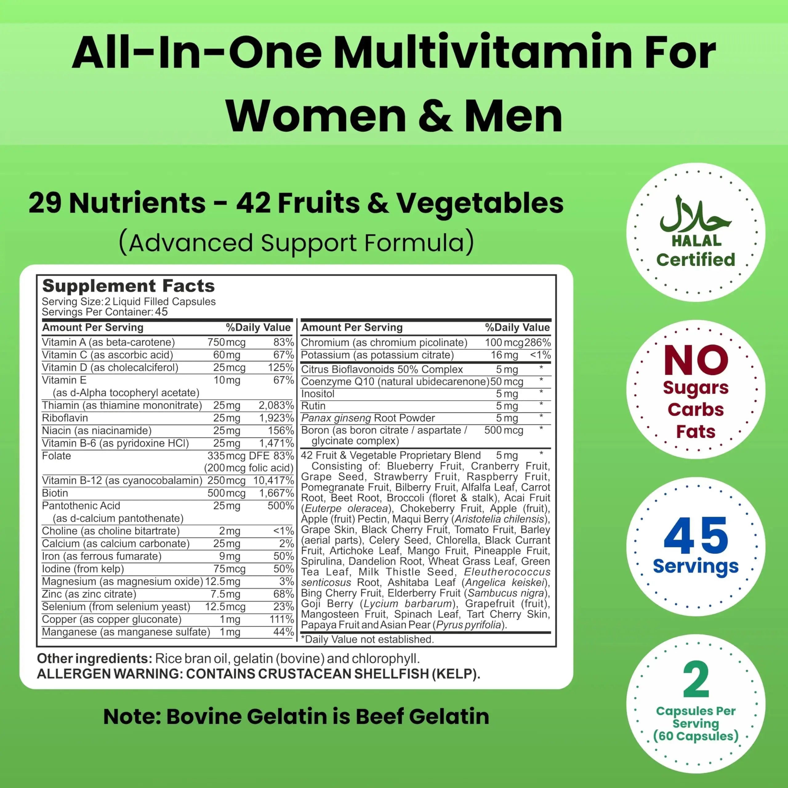SHIFAA NUTRITION Halal Vitamins, Multivitamin for Women & Men – Comprehensive Support for Heart, Brain, Eye & Immune Health SHIFAA NUTRITION Au supplements