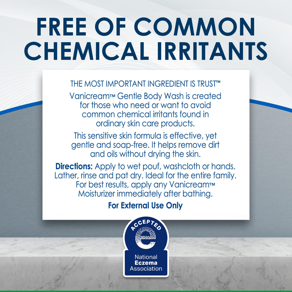 Vanicream Gentle Body Wash -12 fl oz - Formulated Without Common Irritants for Those with Sensitive Skin