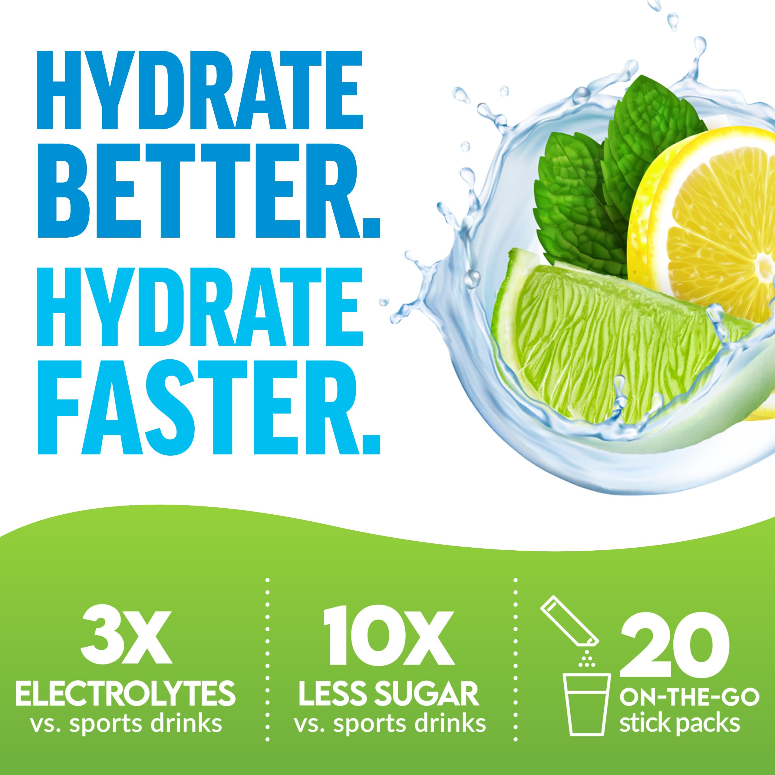 Force Factor Liquid Labs Electrolytes Powder Packets—Lemon Lime—Hydration Packets to Make Electrolyte Water with 5 Essential Electrolytes, Vitamins, Minerals