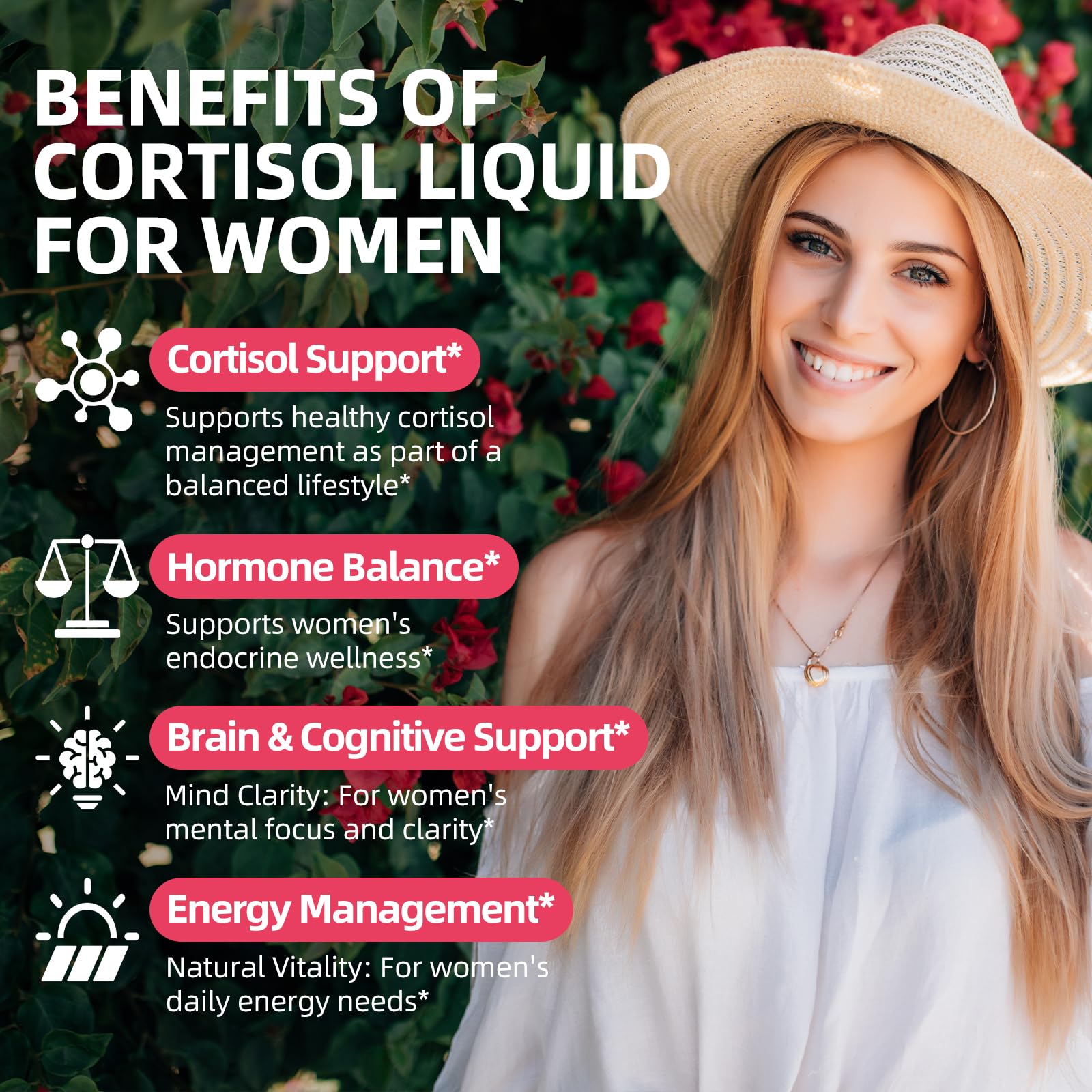 GZ HAOYUAN Cortisol Supplement Liquid Drops for Women and Men with Magnesium, Ashwagandha, L-theanine, Phosphatidylserine for Lower Cortisol, Calm, Mood, Sleep Support - 2 FL.OZ, Strawberry GZ HAOYUAN Au supplements