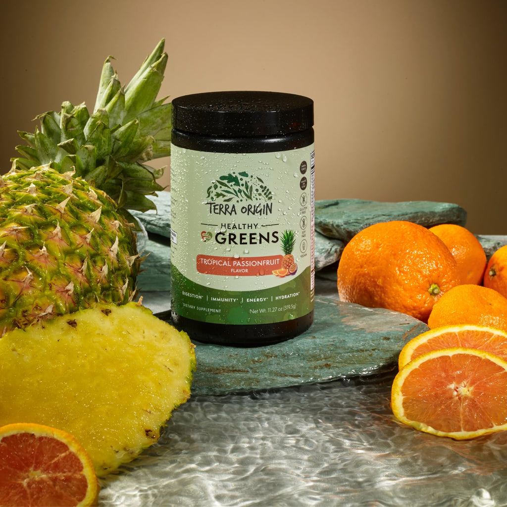 TERRA ORIGIN Healthy Greens Powder Supplement | Superfood Digestive Enzyme & Probiotic Blends | Immune, Gut, and Digestive Support for Women