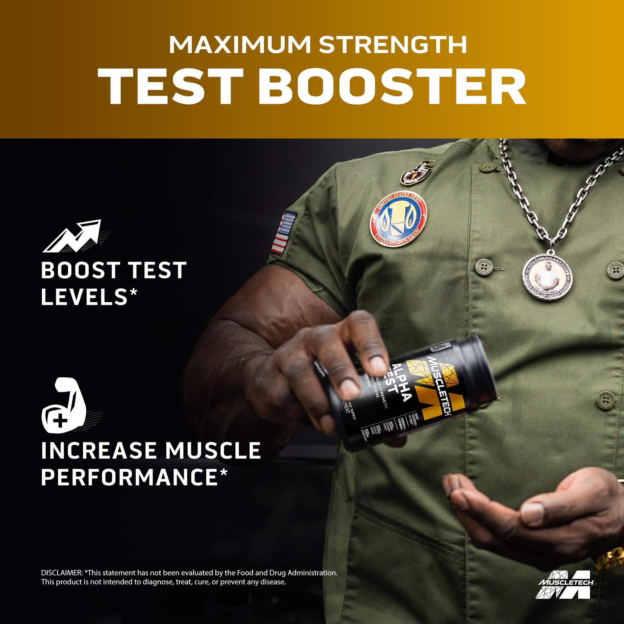 MuscleTech Testosterone Booster for Men, AlphaTest - T-Boost Mens Supplement with Tribulus Terrestris & Boron - Daily Male Gym Workout Supplements