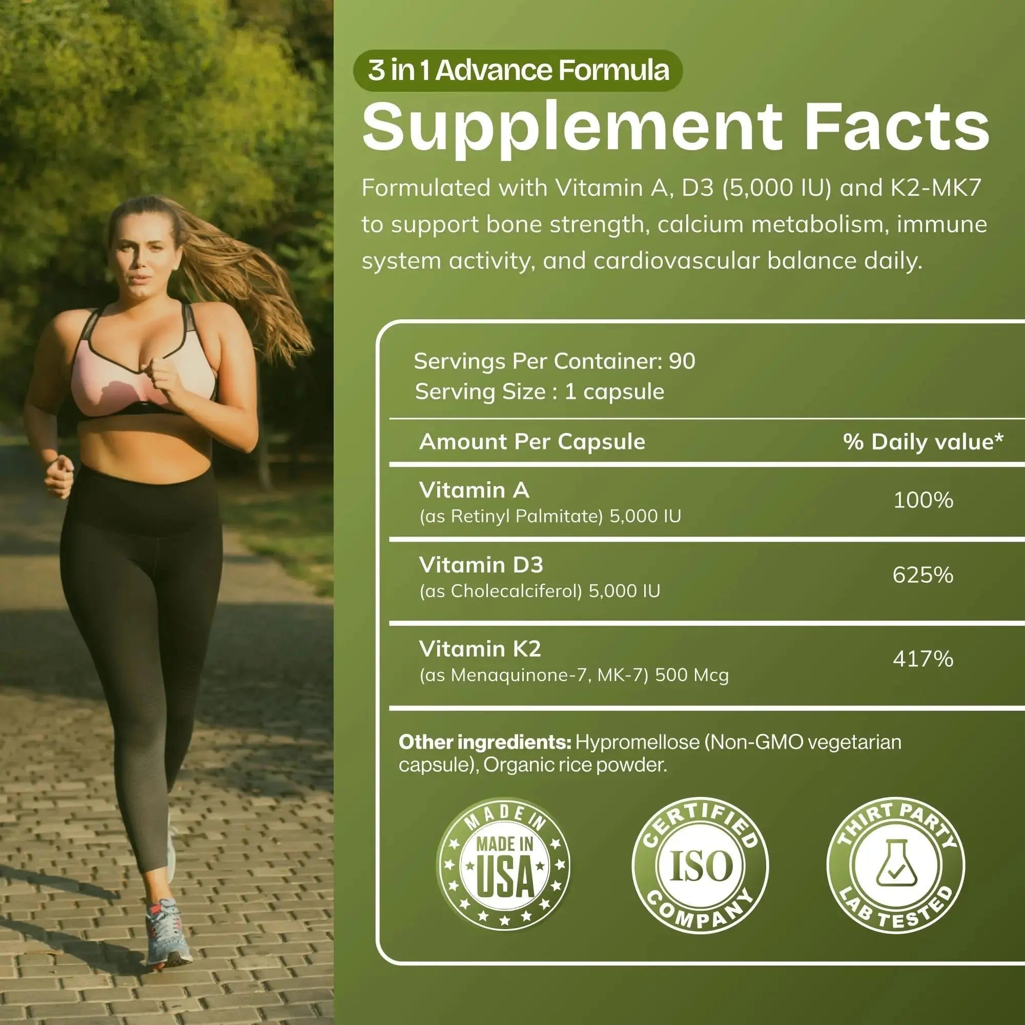 Daily Vites, ADK Vitamin Supplement 5000 IU, 90 Capsules - 3 Months Supply - High Potency Vitamin A, D3 & K2 (MK-7) - Physician Formulated ADK for Bone, Heart AND GIVE US TODAY OUR DAILY Au supplements
