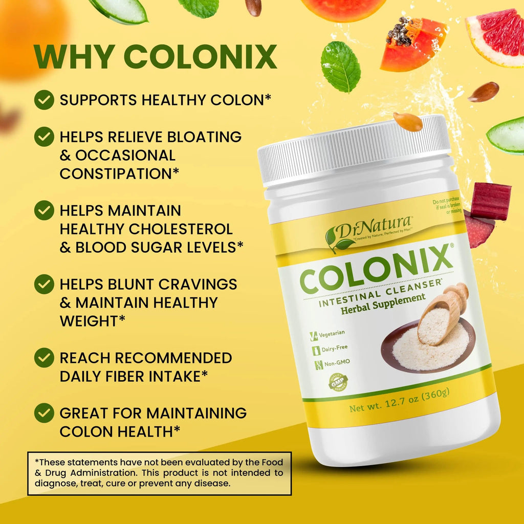 Dr Natura Colonix Intestinal Cleanser, All-Natural Daily Fiber, Colon Detox and Cleanse DrNatura Au supplements