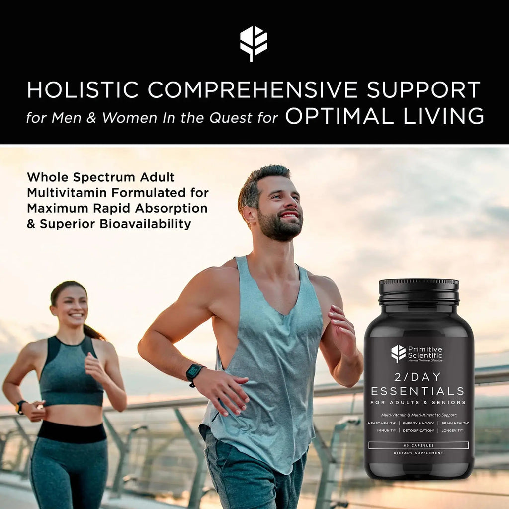 Primitive Scientific Whole Food Daily Essential Multivitamins for Adults and Seniors - 2X a Day - Vitamin A, C, D, E, B12 and Minerals Primitive Scientific Au supplements