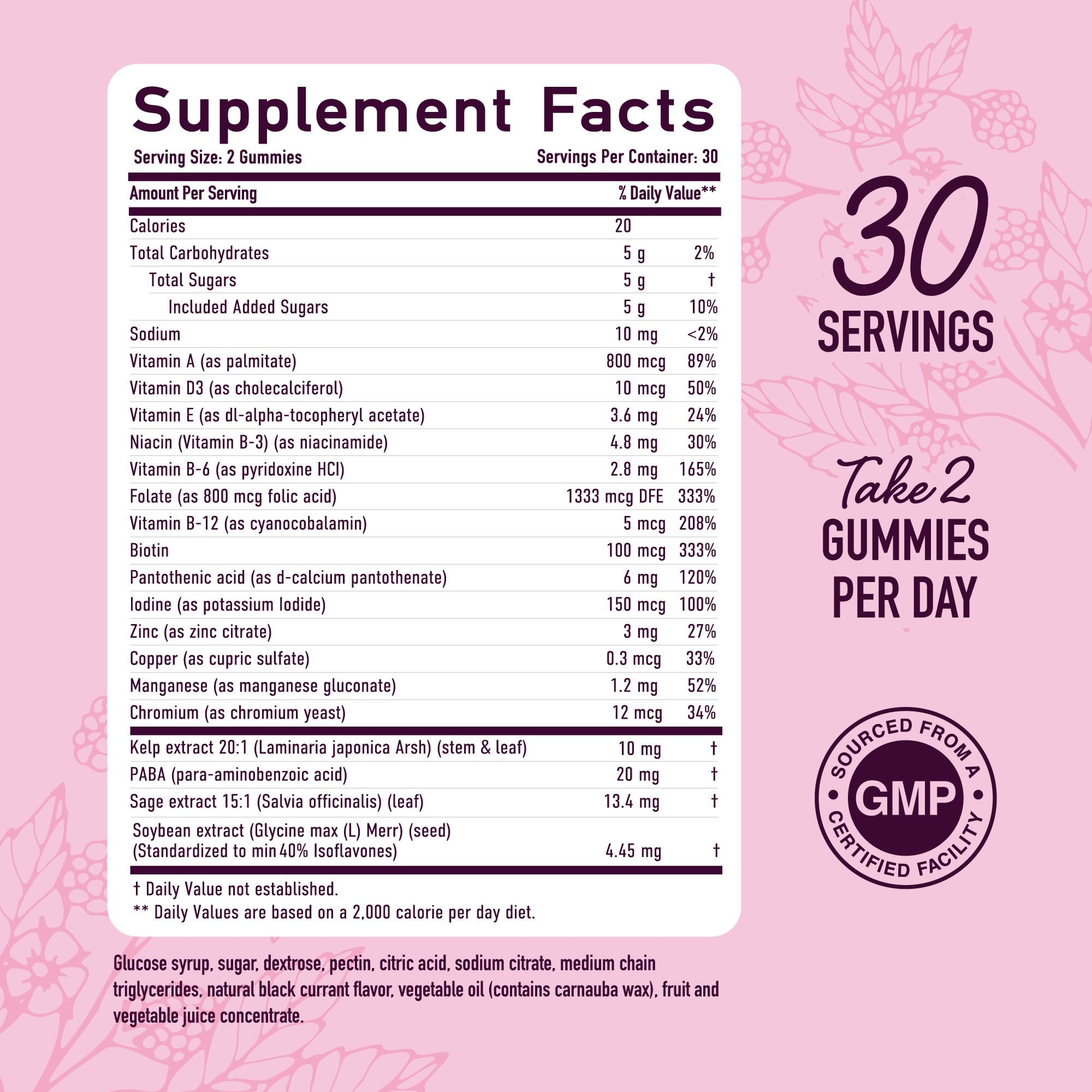 Menopause Support Gummies | Hormone Balance Relief for Hot Flashes, Night Sweats, Mood Swings, & Bloating | with Phytoestrogen Soy, Vitamin D3, PABA, Biotin | Vegetarian, Gluten-Free | 60 Count SMNutrition Au supplements