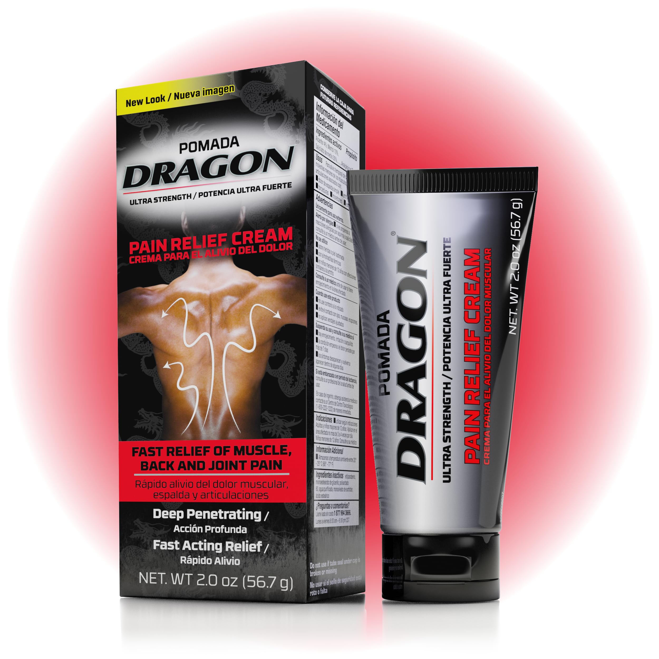 Pomada Dragon Ultra Strength Pain Relief Cream, Strength Muscle Rub for Joint, Shoulder, Knee Pain, Sore Muscle Relief, Topical Analgesic with Camphor & Menthol, 2 Oz DRAGON Au supplements