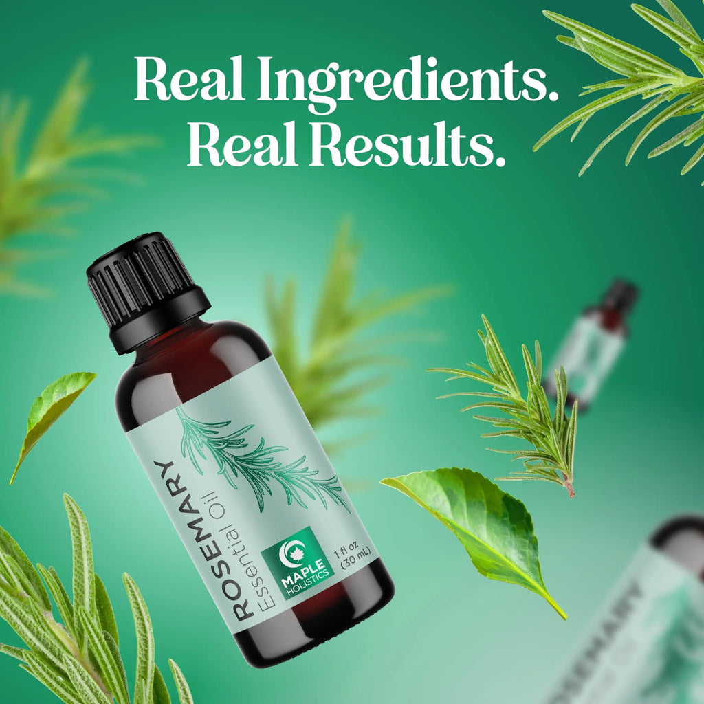 Pure Rosemary Essential Oil for Aromatherapy - Pure Rosemary Oil for Hair Skin and Nails Maple Holistics Au supplements
