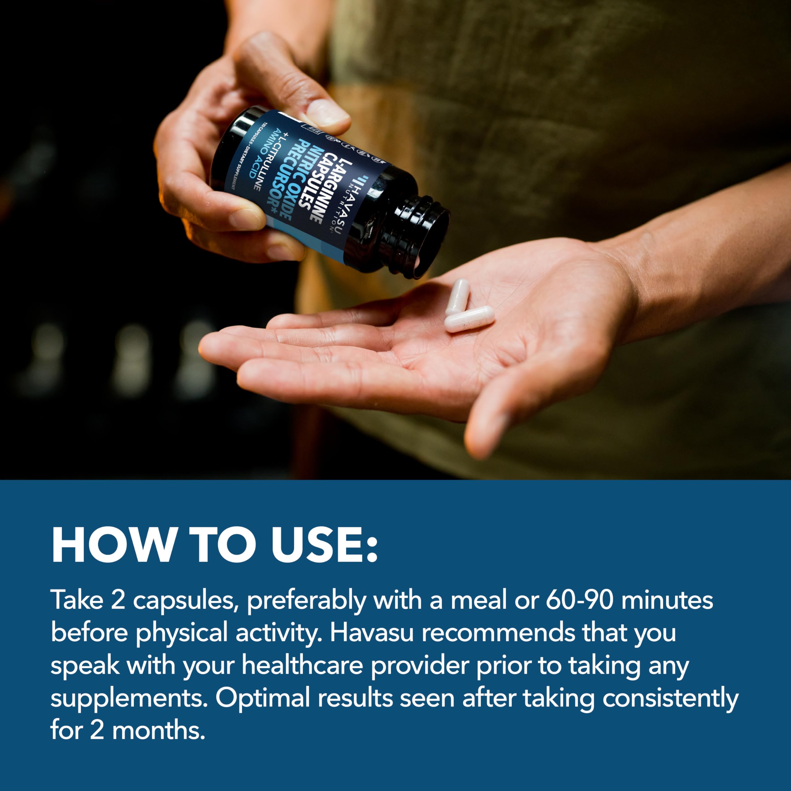 L-Arginine Capsules with L-Citrulline - Nitric Oxide Supplement - L Arginine and L Citrulline Blend - 120 Count - Vegan, Non-GMO Capsules for Performance