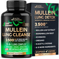 Mullein Lung Detox - Mullein Leaf Extract - Marshmallow Root | Echinacea | Oregano | Quercetin | NAC - 15-in-1 Lung Support & Cleanse for Smokers Supplement