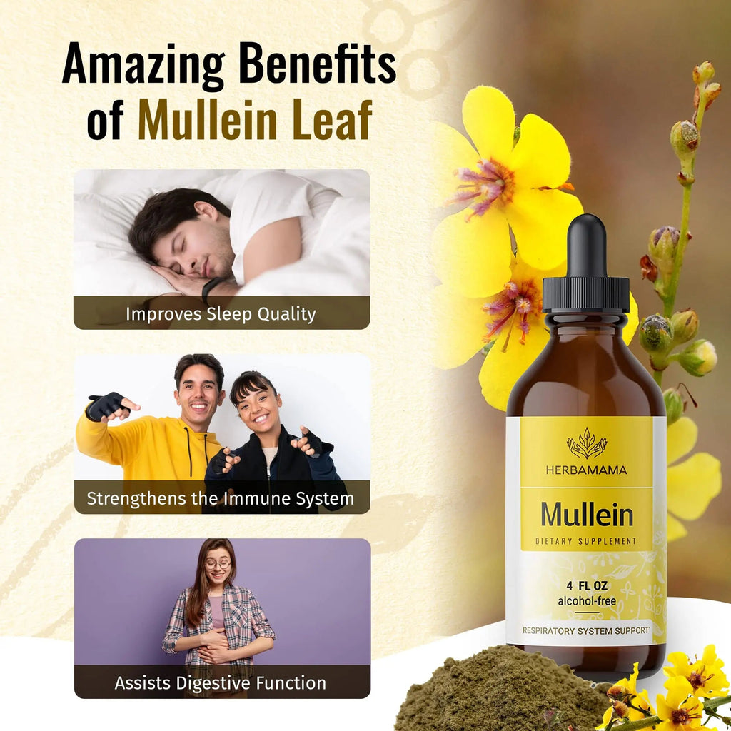 Mullein Leaf Tincture - Lung Cleanse - Vegan Mullein Drops - Lung Detox HERBAMAMA Au supplements