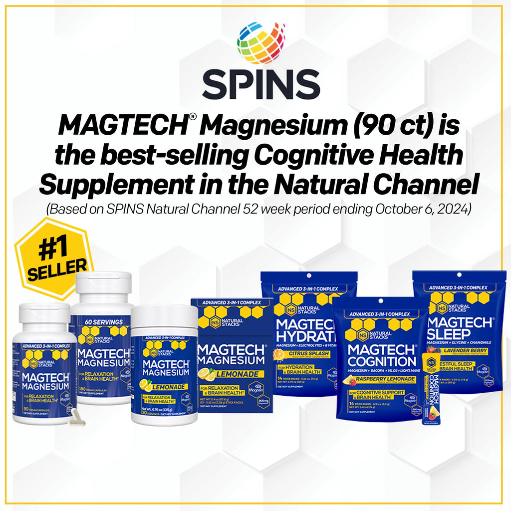 NATURAL STACKS Creatine Monohydrate & Magtech Hydrate Bundle - 2500mg Creatine + 200mg Elemental Magnesium Per Serving - Supports Hydration, Brain Health & Endurance - 44 Total Servings NATURAL STACKS Au supplements