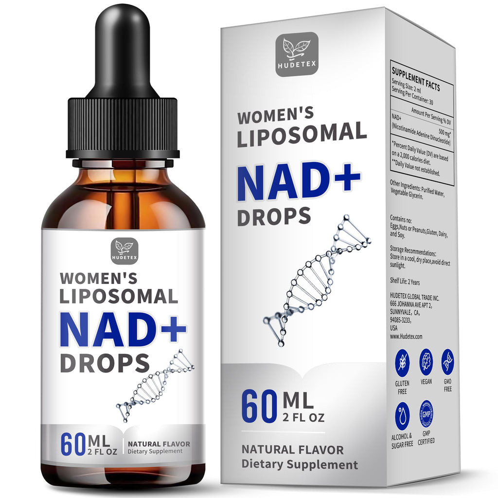 Women's NAD Liquid Supplement, Pure 500mg Liposomal NAD - Cell Regeneration，Energy Support, Vegan,Sugar Free，Additives Free Hudetex Au supplements