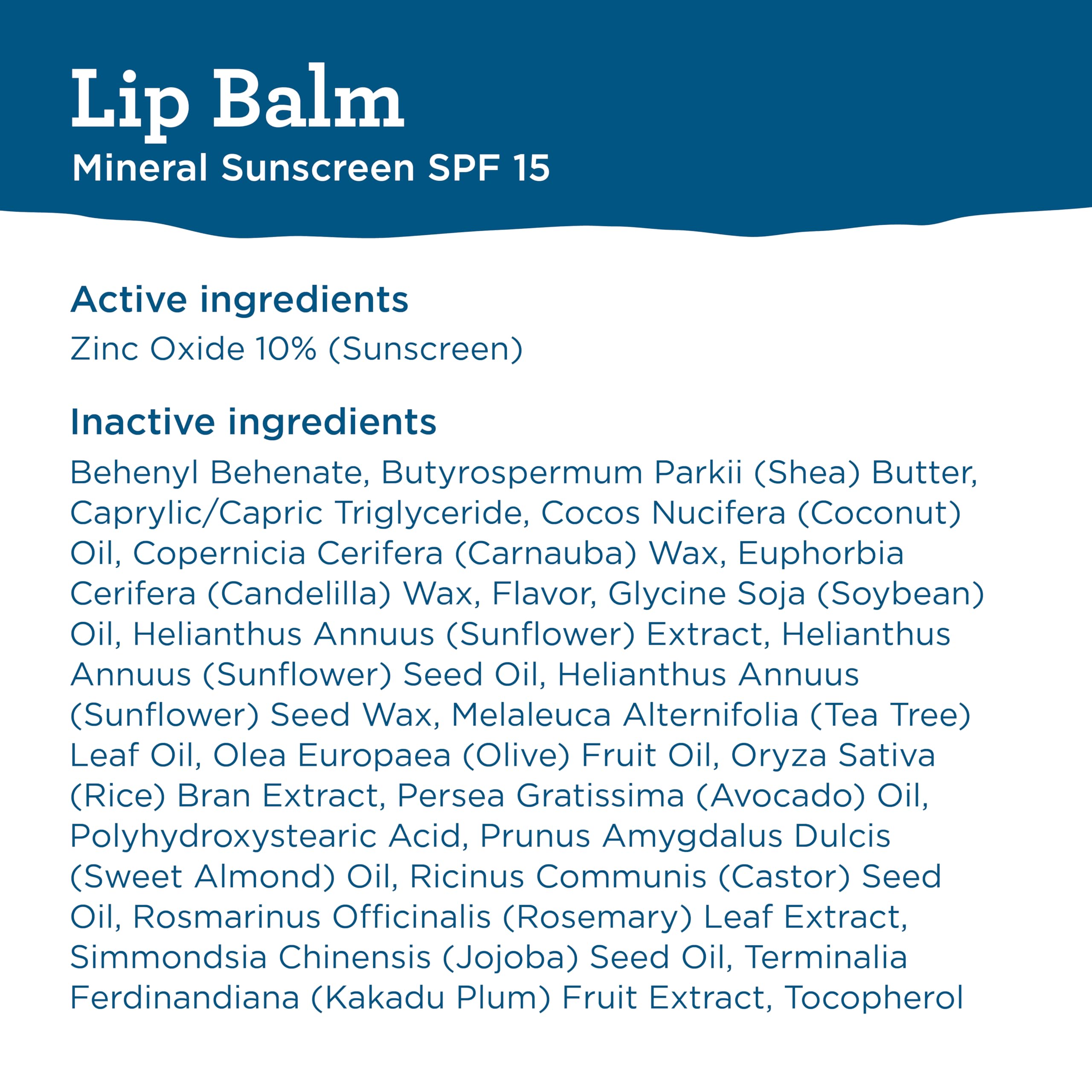 BLUE LIZARD Mineral SPF 15 Lip Balm, 3-Pack: Broad Spectrum Sun Protection, Natural Coconut Flavor, 8 Natural Oils