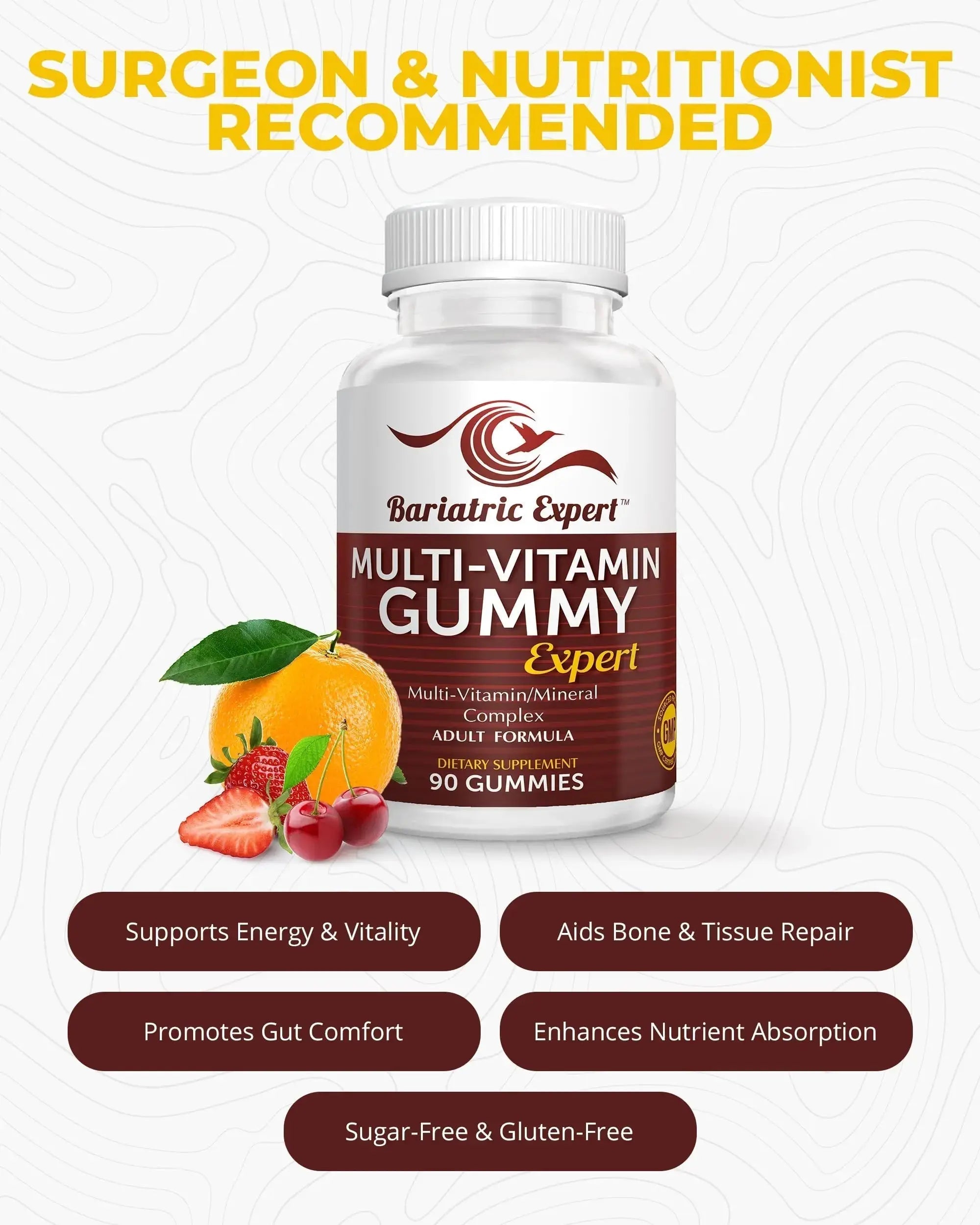 Bariatric Expert Multivitamin Gummies – Fast-Melting Dietary Supplement for Adults Post-Gastric Sleeve and Bypass, Nutritionist Recommended, 90 Count Bariatric Food Expert Au supplements