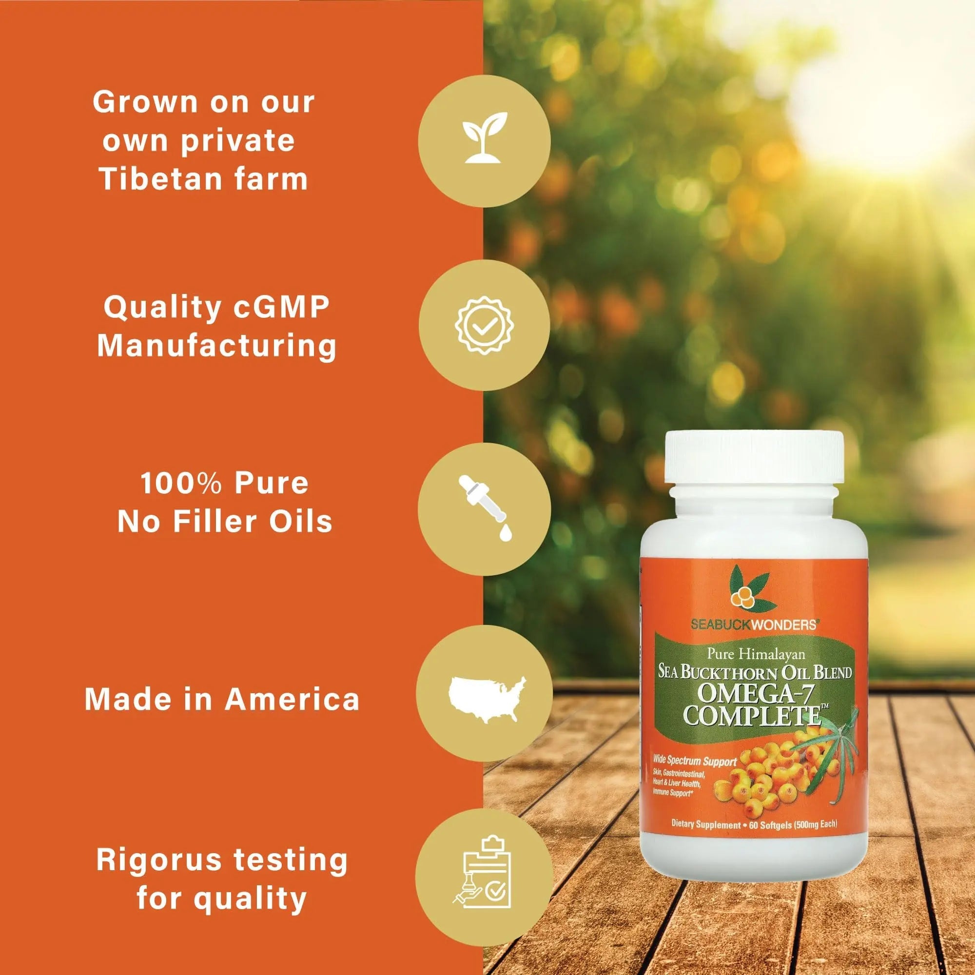 SeabuckWonders Sea Buckthorn Oil Blend, Omega-7 Complete, Max Potency, 120 Count SEABUCKWONDERS Au supplements