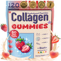 Collagen Peptides Gummies for Women – Biotin, Zinc, Vitamin D3 – 120 Count – Hydrolyzed Collagen Gummy Complex – Hair, Skin & Nails Support – Sugar-Free, Halal, Lactose-Free, Strawberry Cream Flavor ad hoc Au supplements