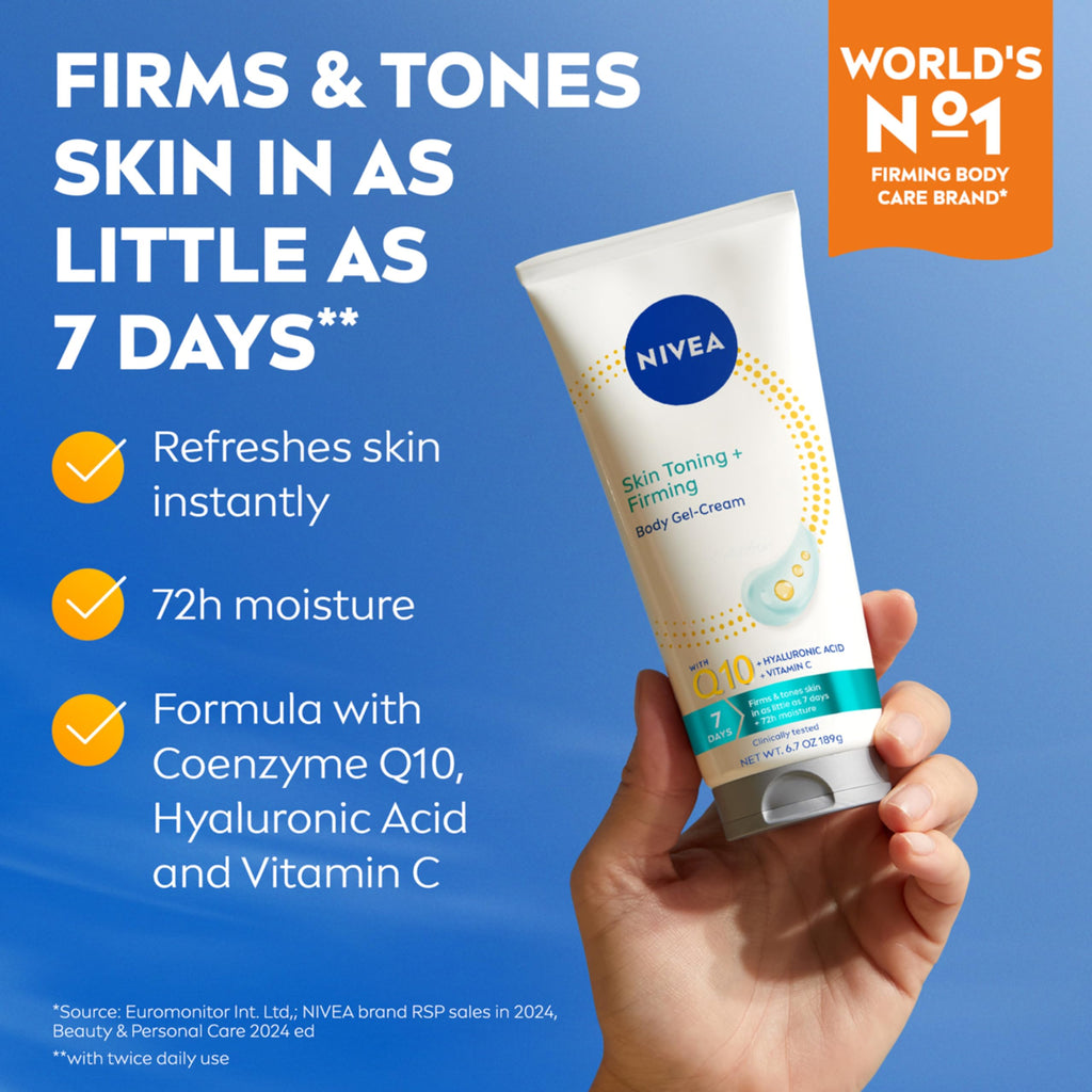 NIVEA Skin Firming & Toning Body Gel Cream with Q10, Hyaluronic Acid and Vitamin C