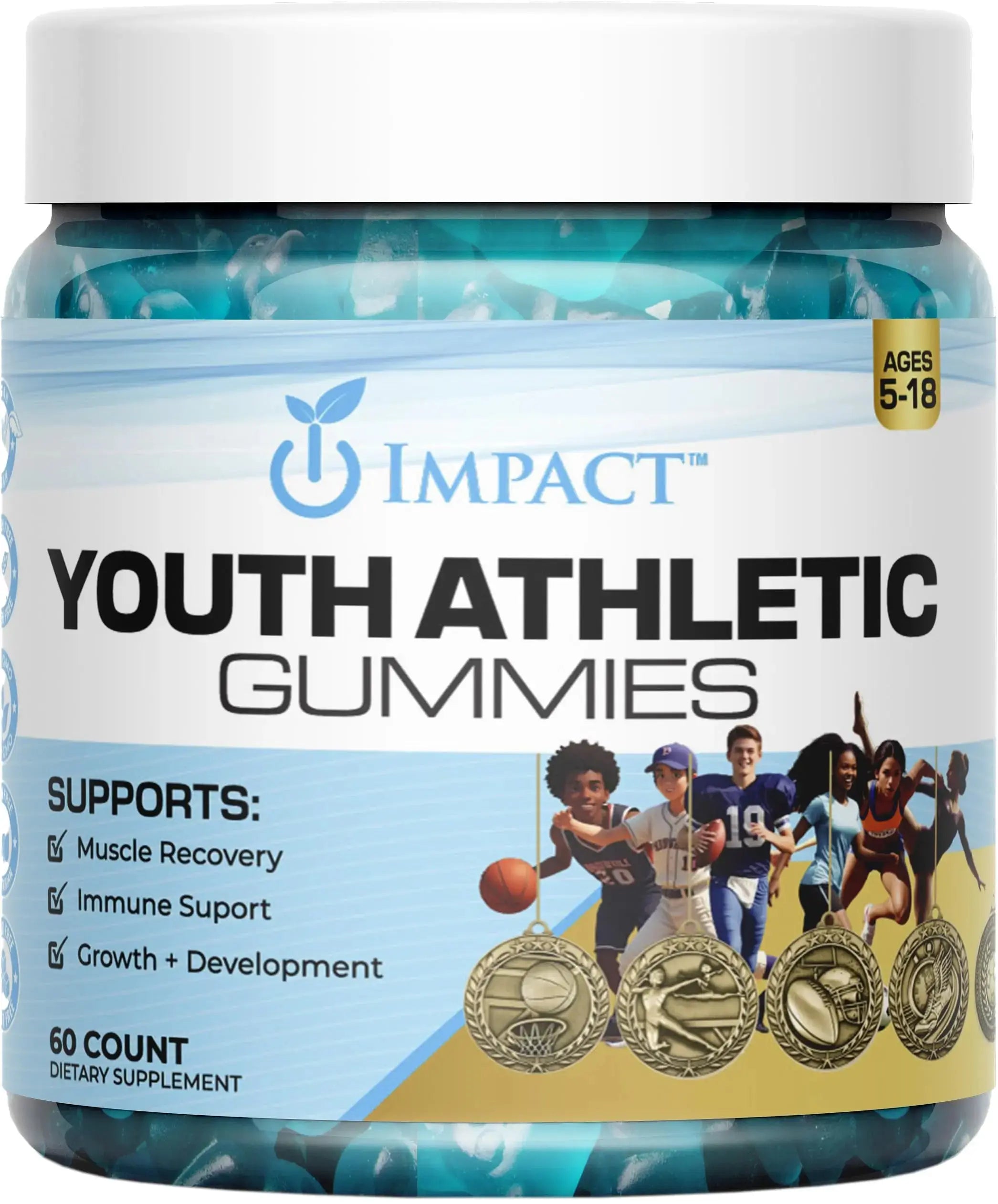 Youth Athletic Gummies – Kids Multivitamin Gummies with Essential Nutrients, Immune & Energy Support, Vegan & Gelatin-Free IMPACT Au supplements