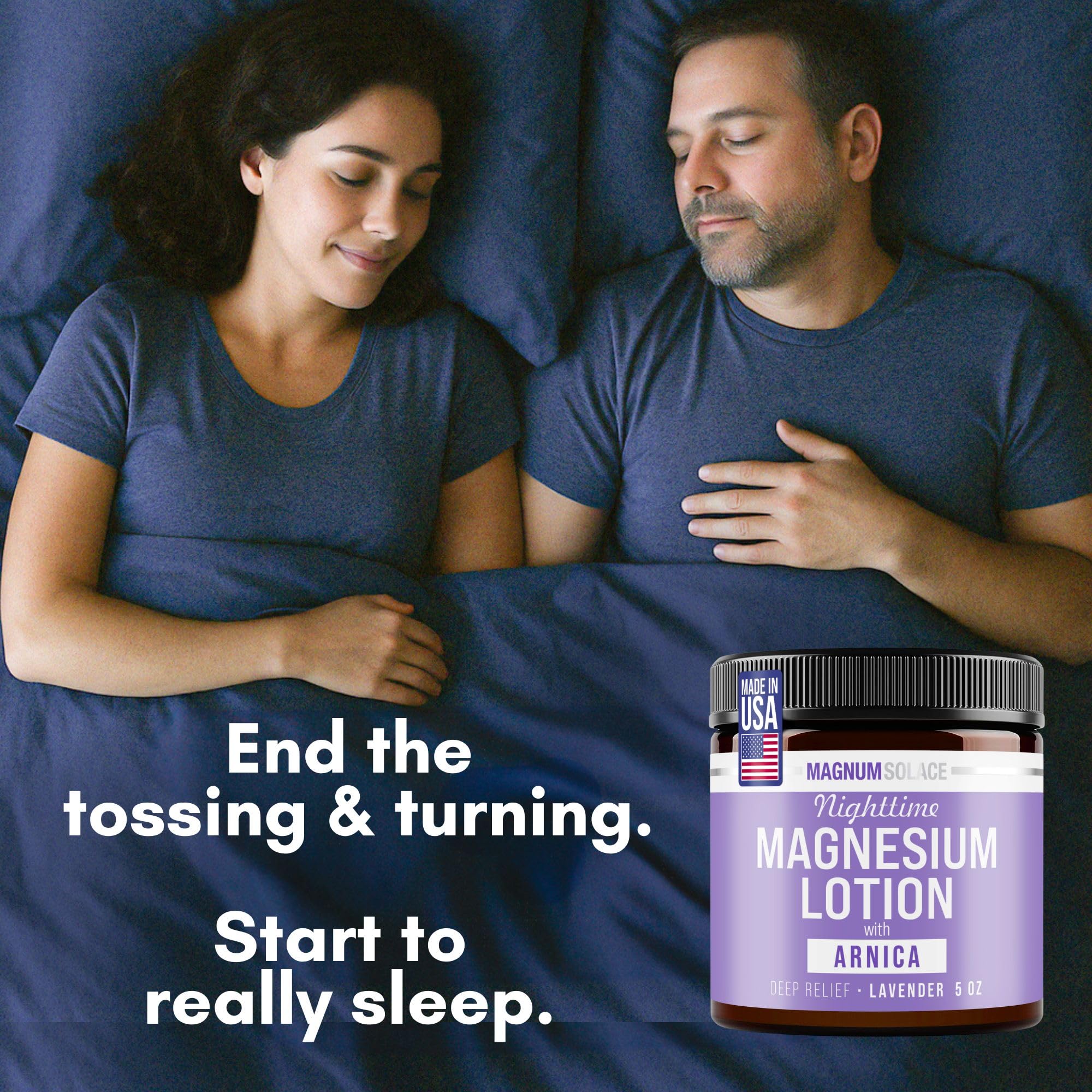 Magnum Solace Nighttime Magnesium Lotion with Arnica – Highly Concentrated Magnesium