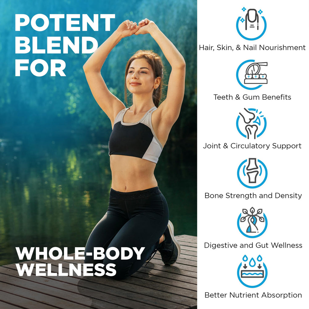 Nutrivein Premium Multi Collagen Pills 2250 mg - 180 Easy-to-Swallow Collagen Capsules: Type I, II, III, V, X Hydrolyzed Protein Peptides for Women and Men